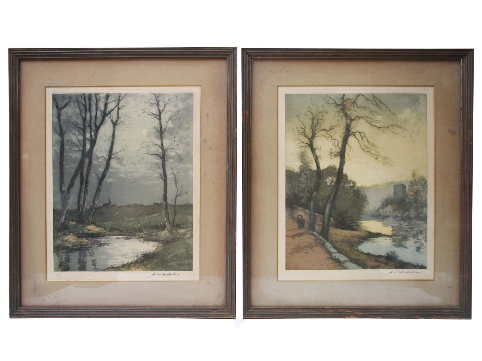 PAIR OF HAND COLORED ENGRAVING BY ANDRE DELAISTRE (1 of 9)