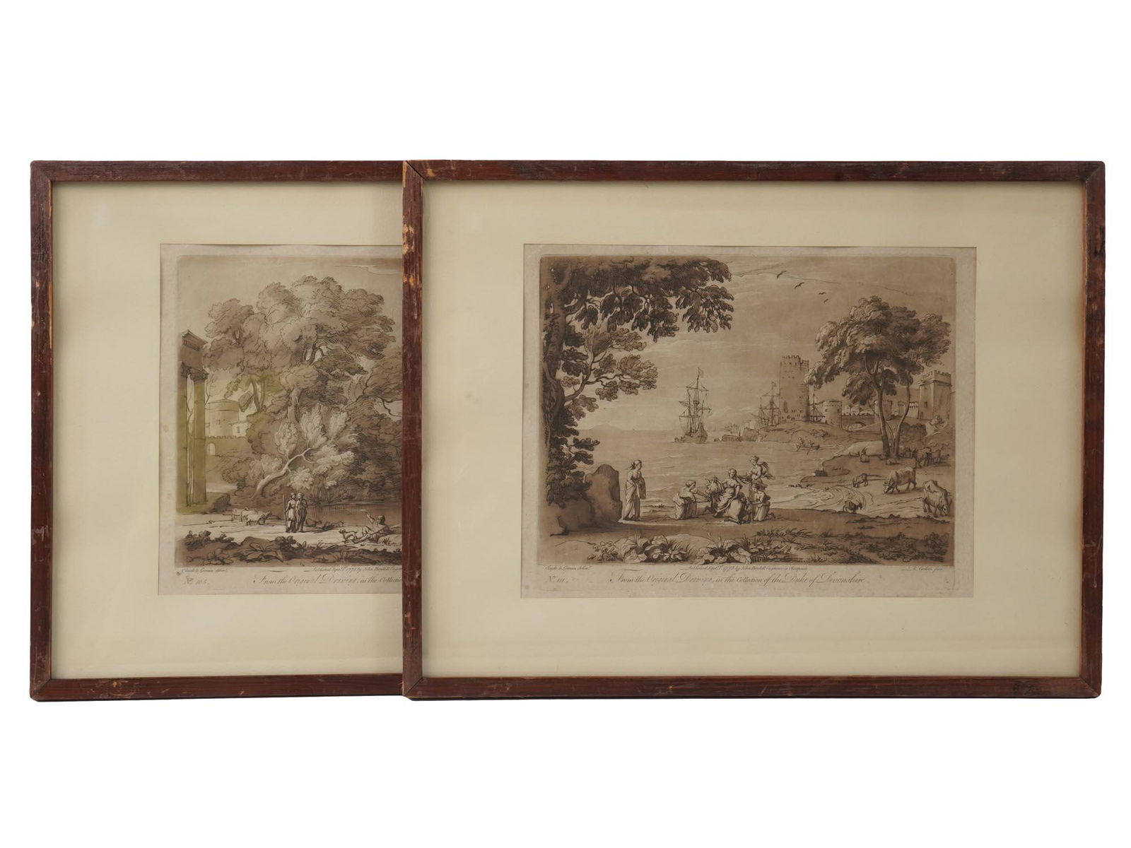 PAIR OF ANTIQUE ETCHINGS AFTER CLAUDE LORRAIN (1 of 13)