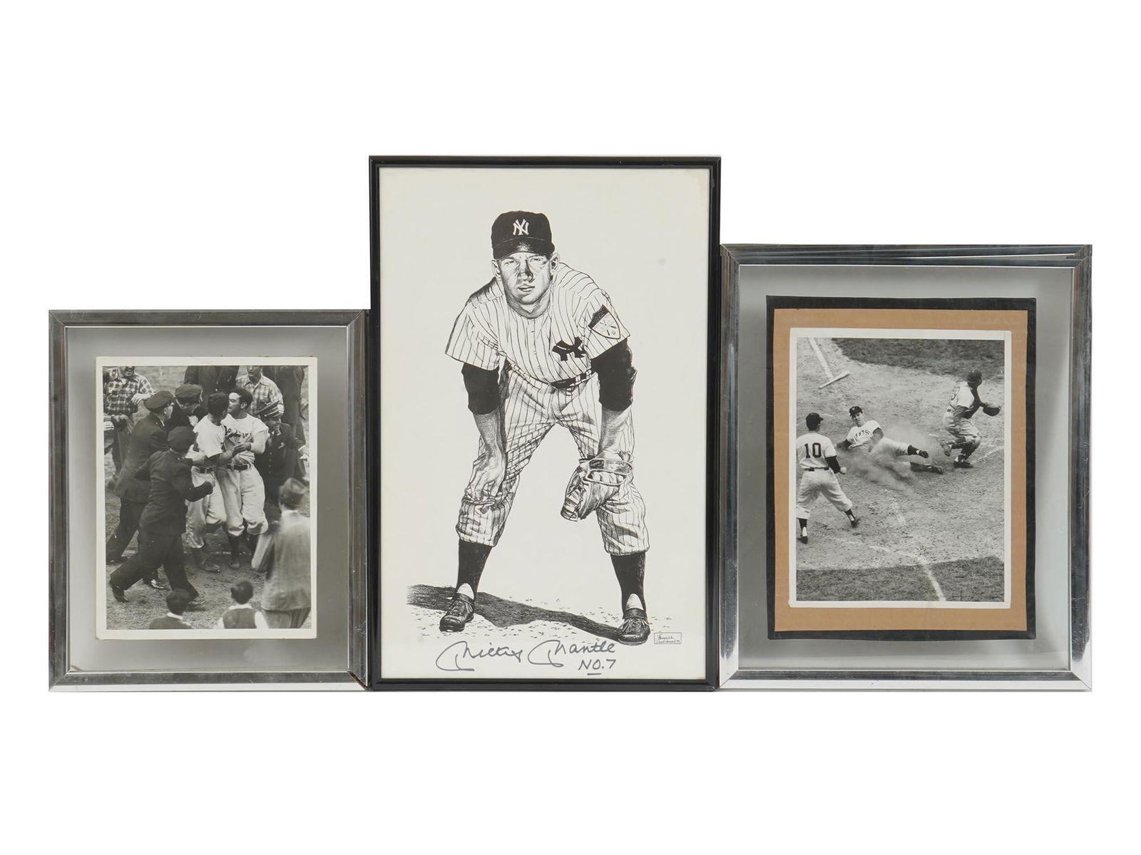 GROUP OF THREE ORIGINAL BASEBALL PRINT AND PHOTOS (1 of 12)