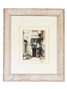 AMERICAN HAND PAINTED PHOTO BY MARTIN ROBERTS: Martin Roberts (American modern artist and photographer) hand-painted photograph on paper, The End of the Alley, from Parisian Series. Titled lower left. Signed lower right. Framed. The auction label