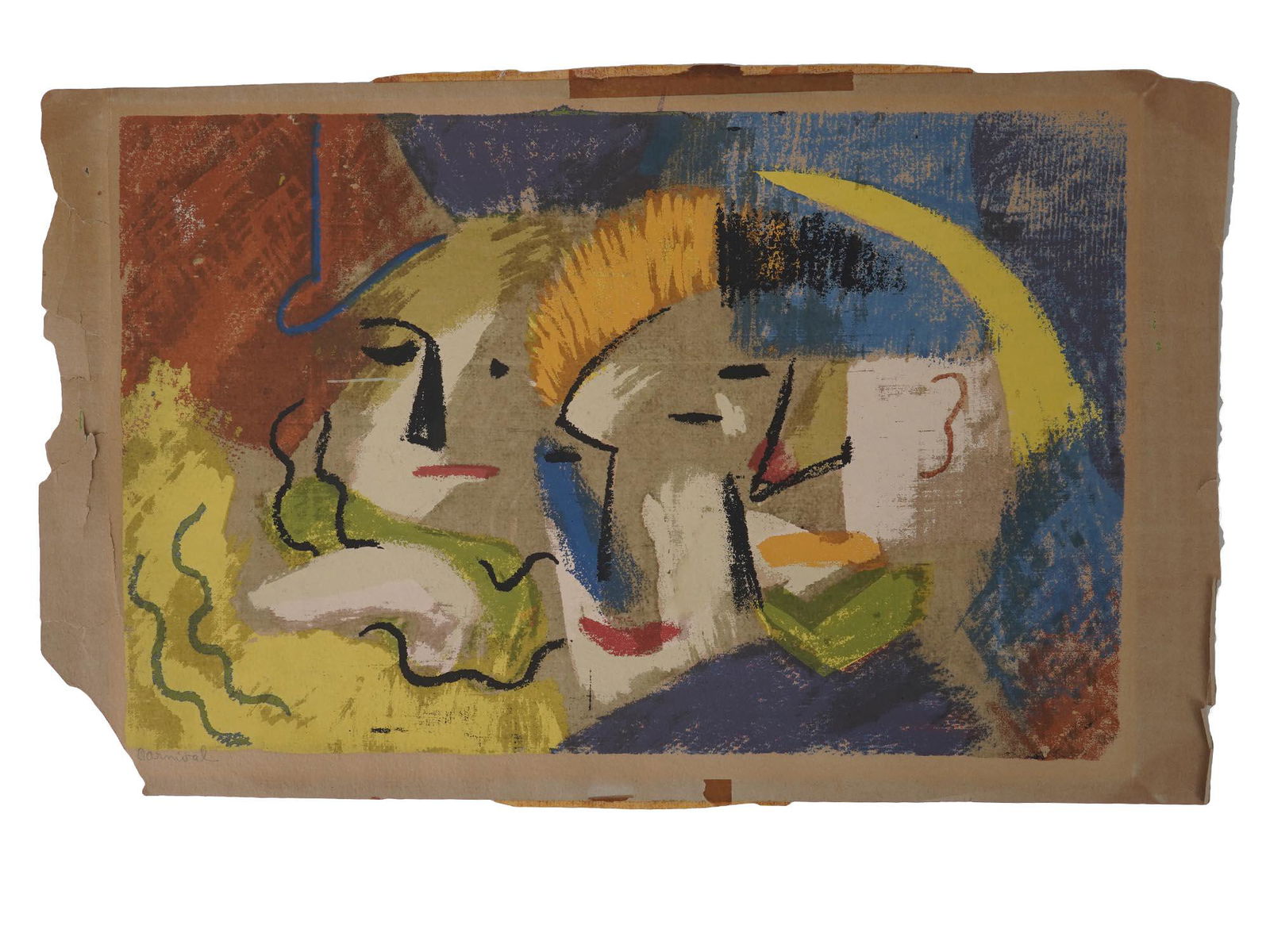 MIXED MEDIA ABSTRACT PAINTING TITLED CARNIVAL (1 of 4)