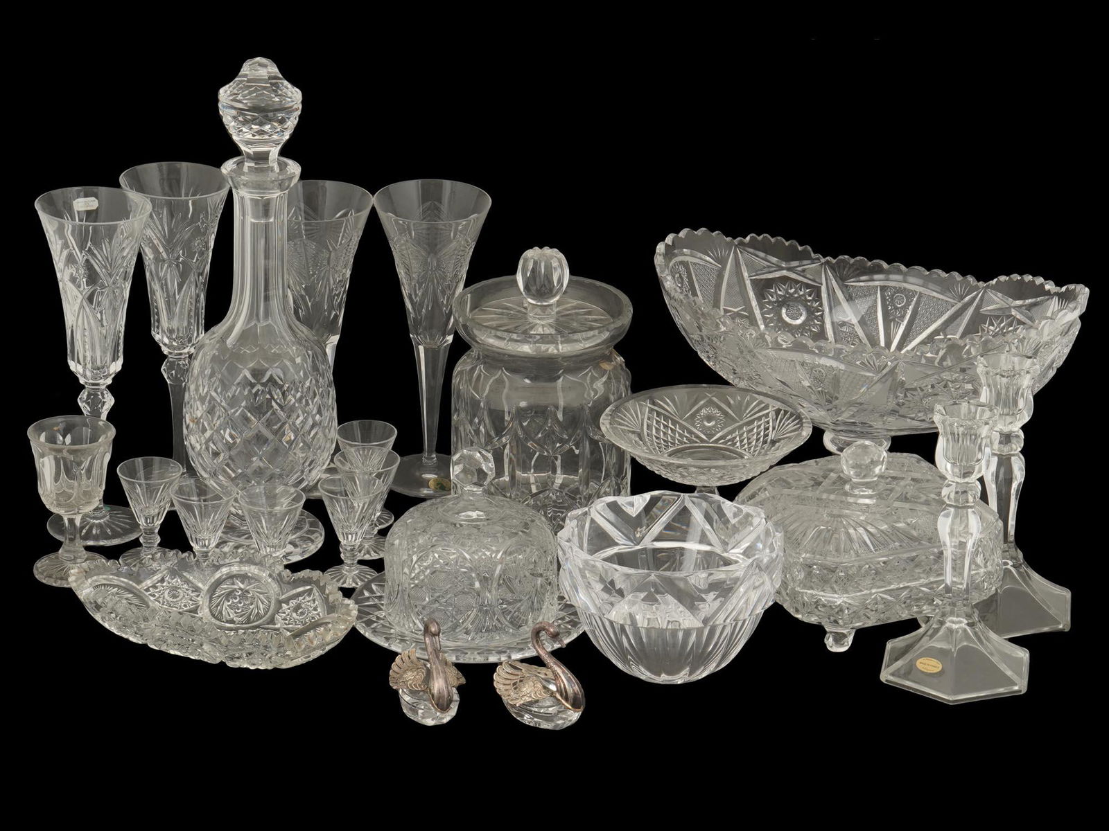 VINTAGE CUT CRYSTAL DRINKWARE AND CENTERPIECES (1 of 12)