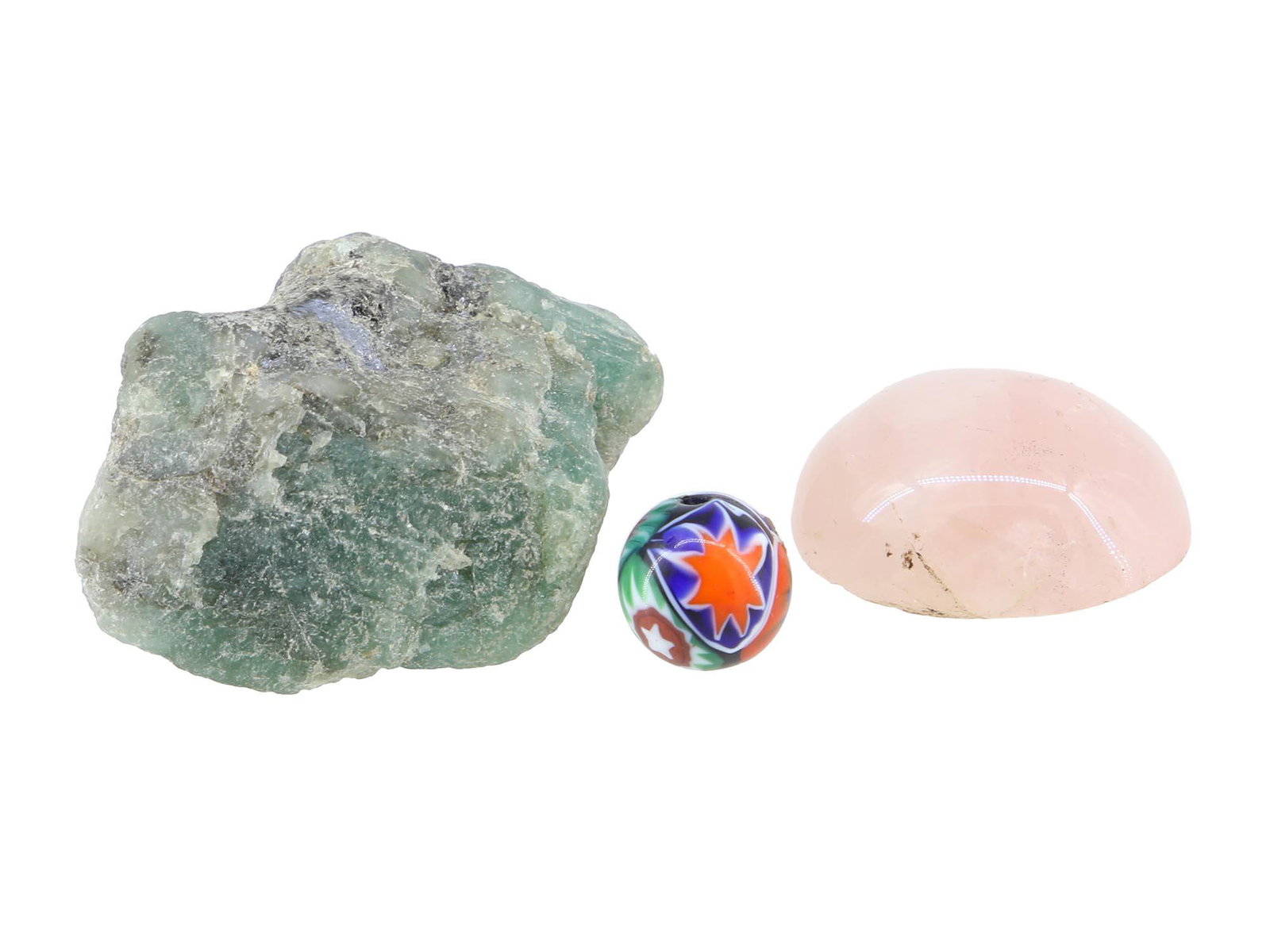 MINERALS STONES AND MILLEFIORI ART GLASS MARBLE (1 of 7)