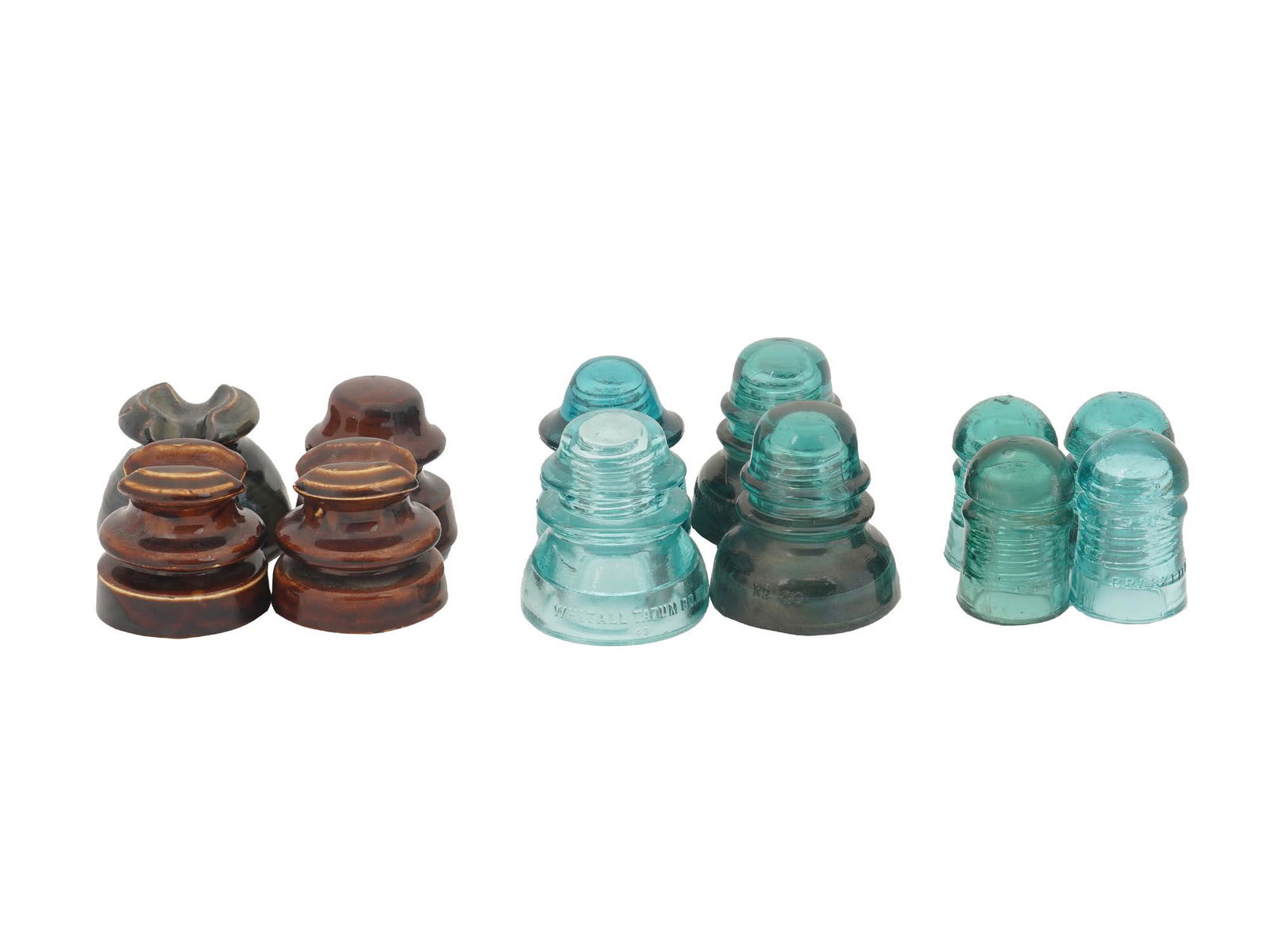 ANTIQUE AMERICAN GLASS AND PORCELAIN INSULATORS (1 of 8)