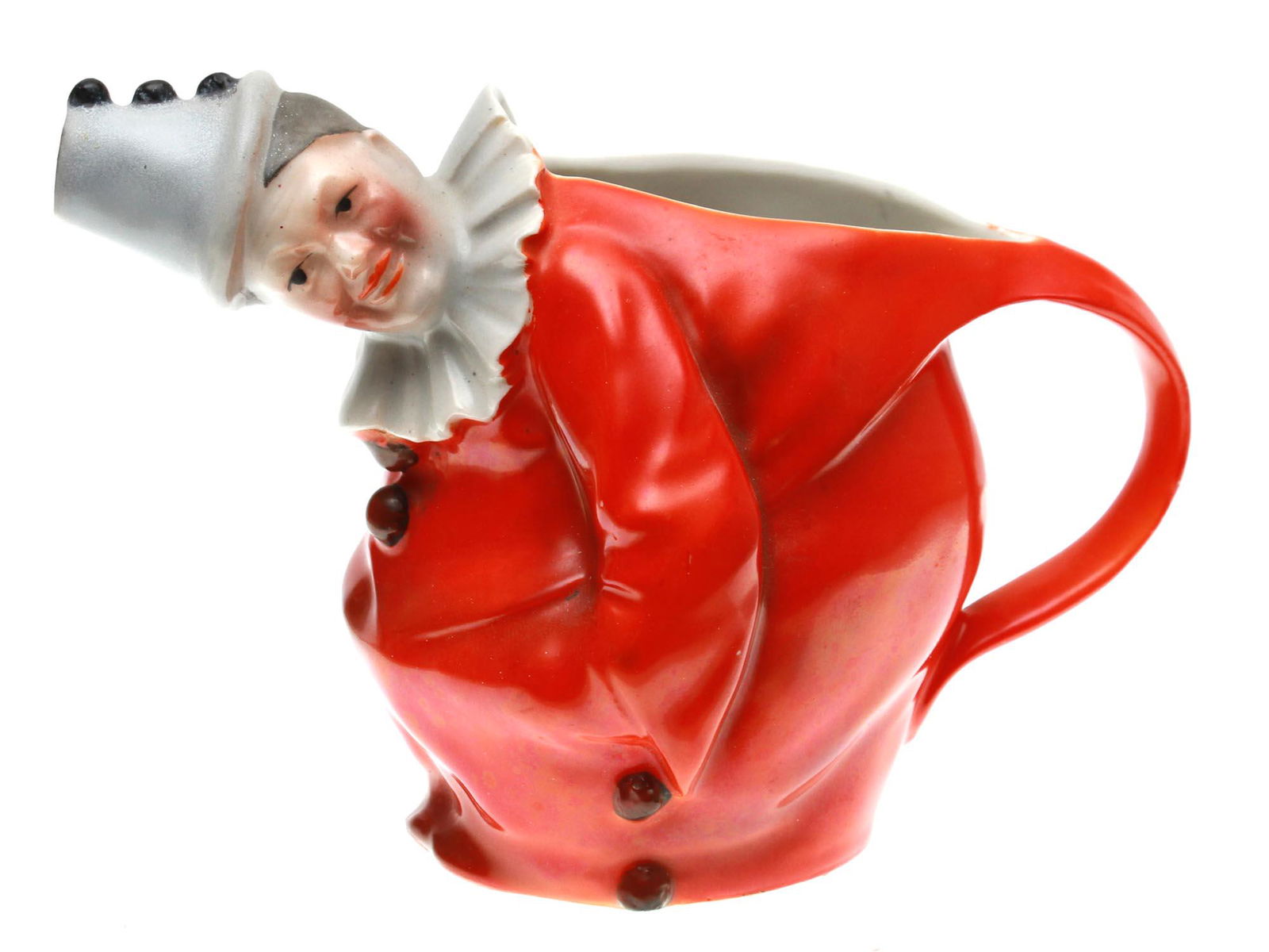 A ROYAL BAYREUTH PORCELAIN CLOWN MILK PITCHER (1 of 5)