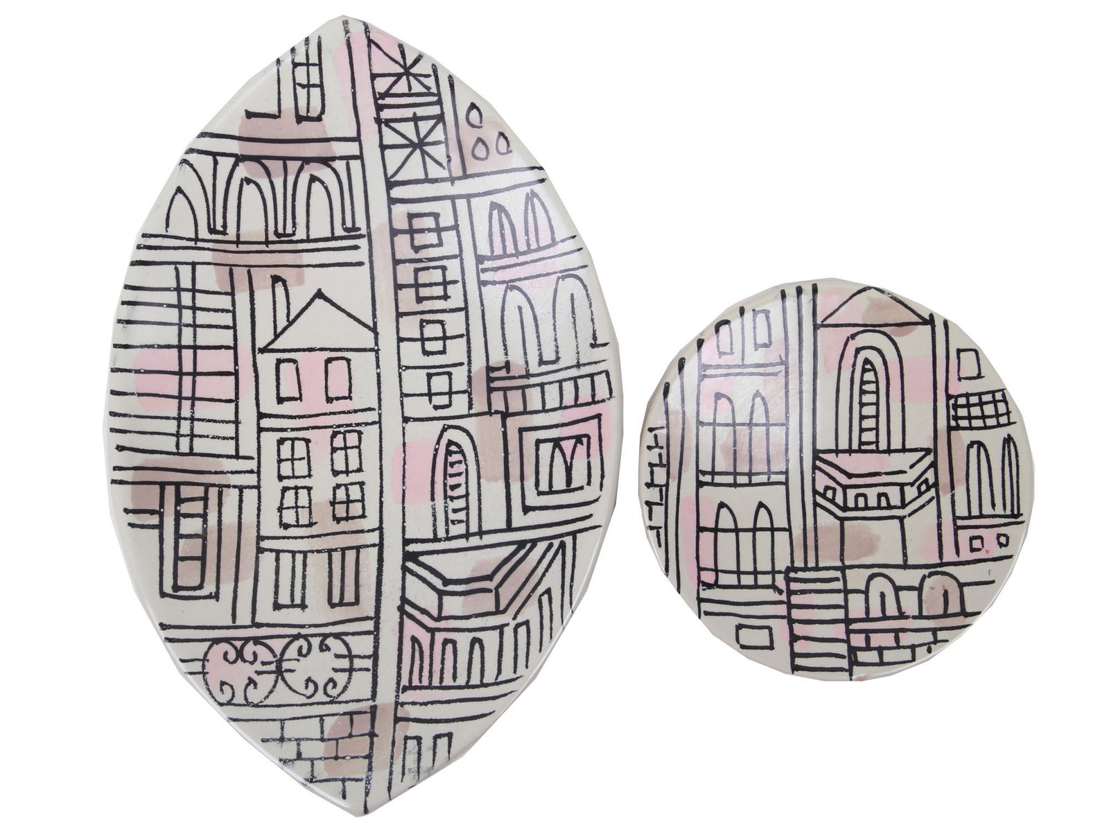 TWO MID CENTURY 1950S ITALIAN PORCELAIN PLATES (1 of 5)