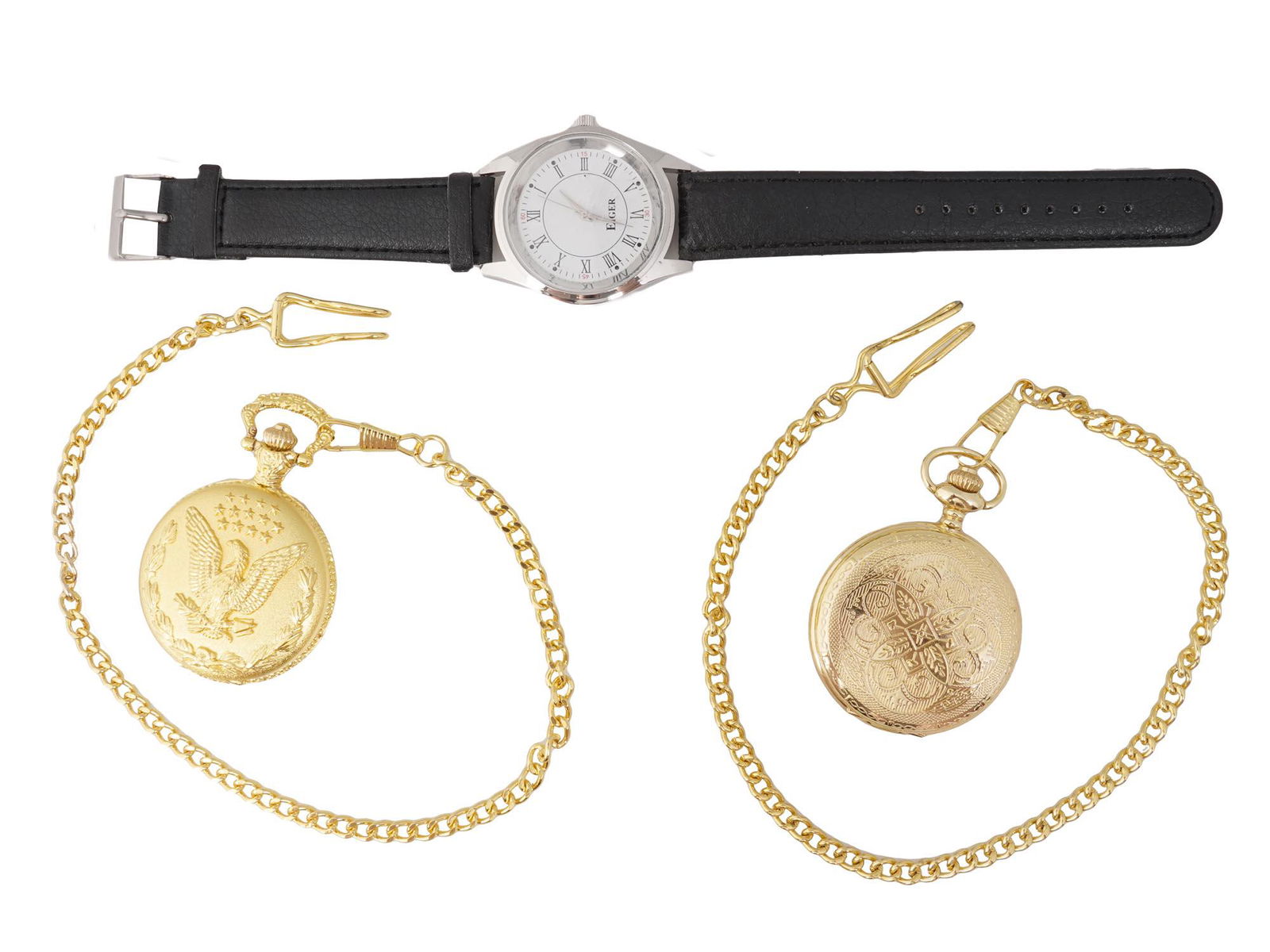 TWO VINTAGE POCKET WATCHES AND AN EAGER WATCH (1 of 12)