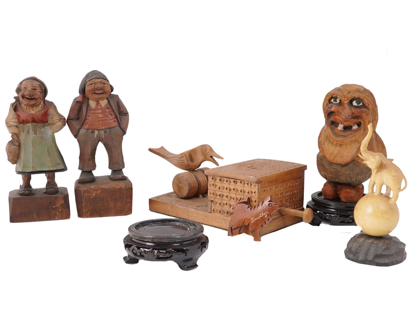 MID CENTURY HAND CARVED WOODEN DECORATIVE ITEMS (1 of 7)