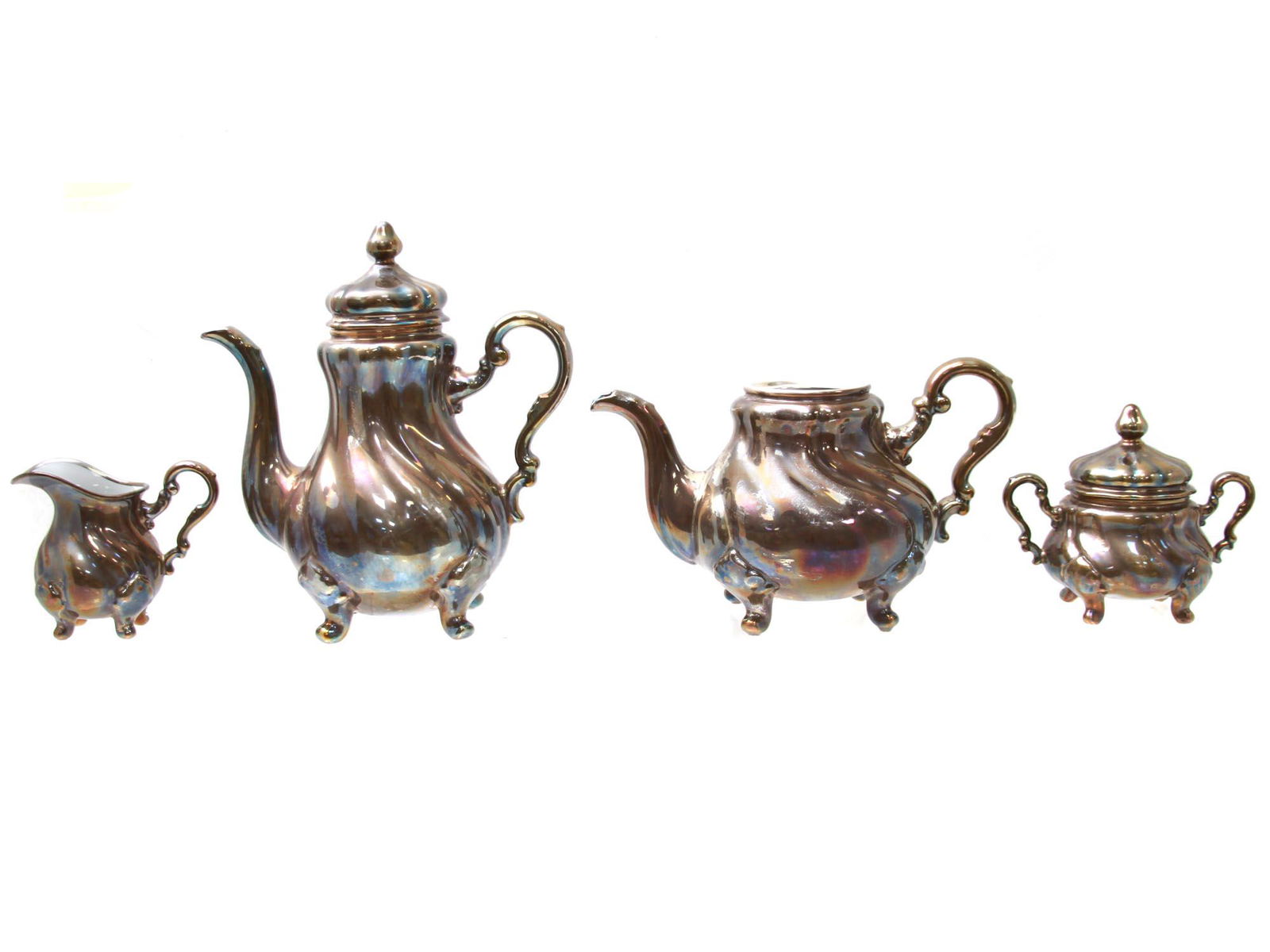 A VINTAGE FEINSILBER AUFLAGE TEA & COFFEE SET (1 of 9)