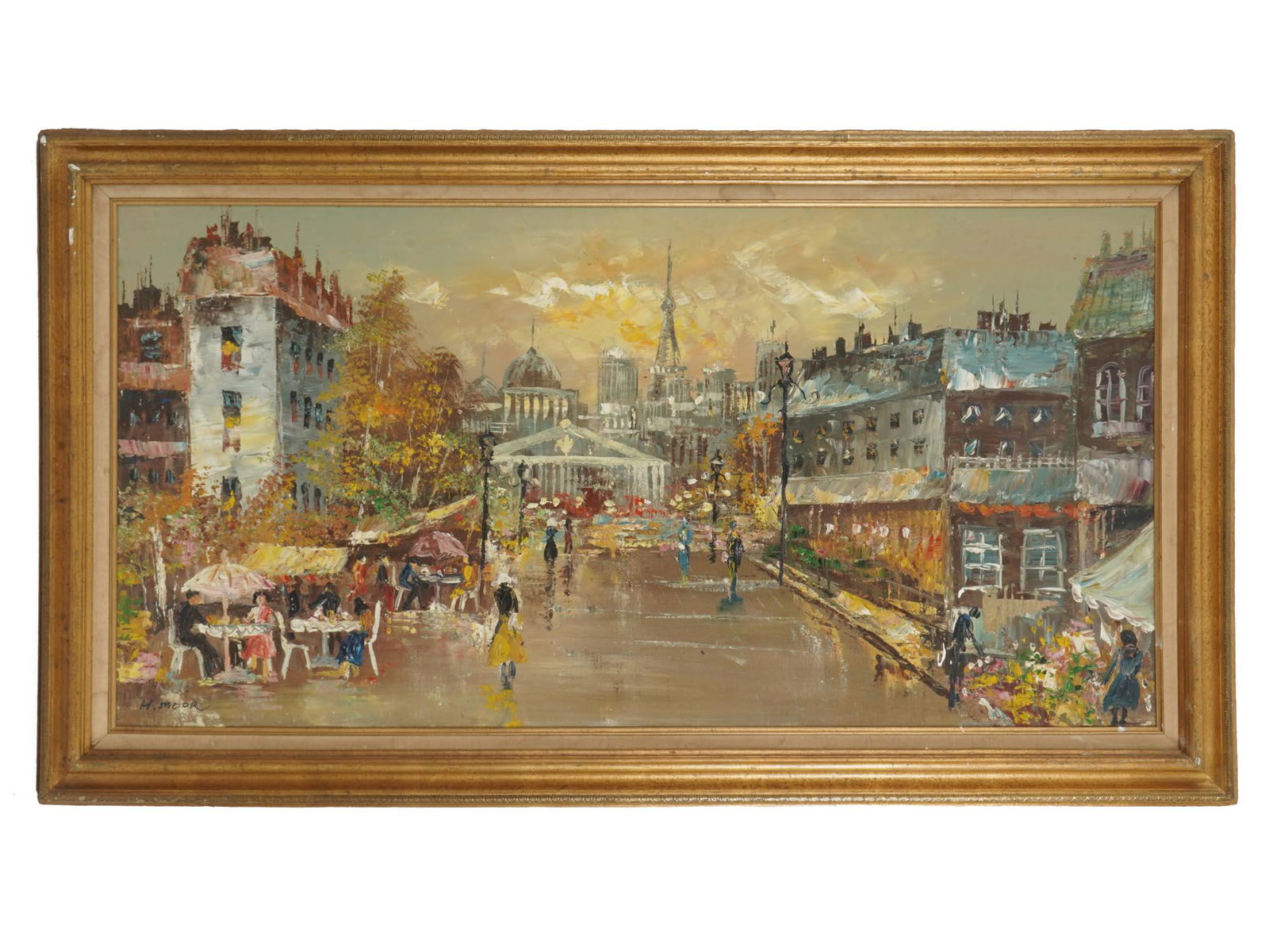 IMPRESSIONIST PAINTING VIEW OF PARIS SIGNED MOOR (1 of 6)