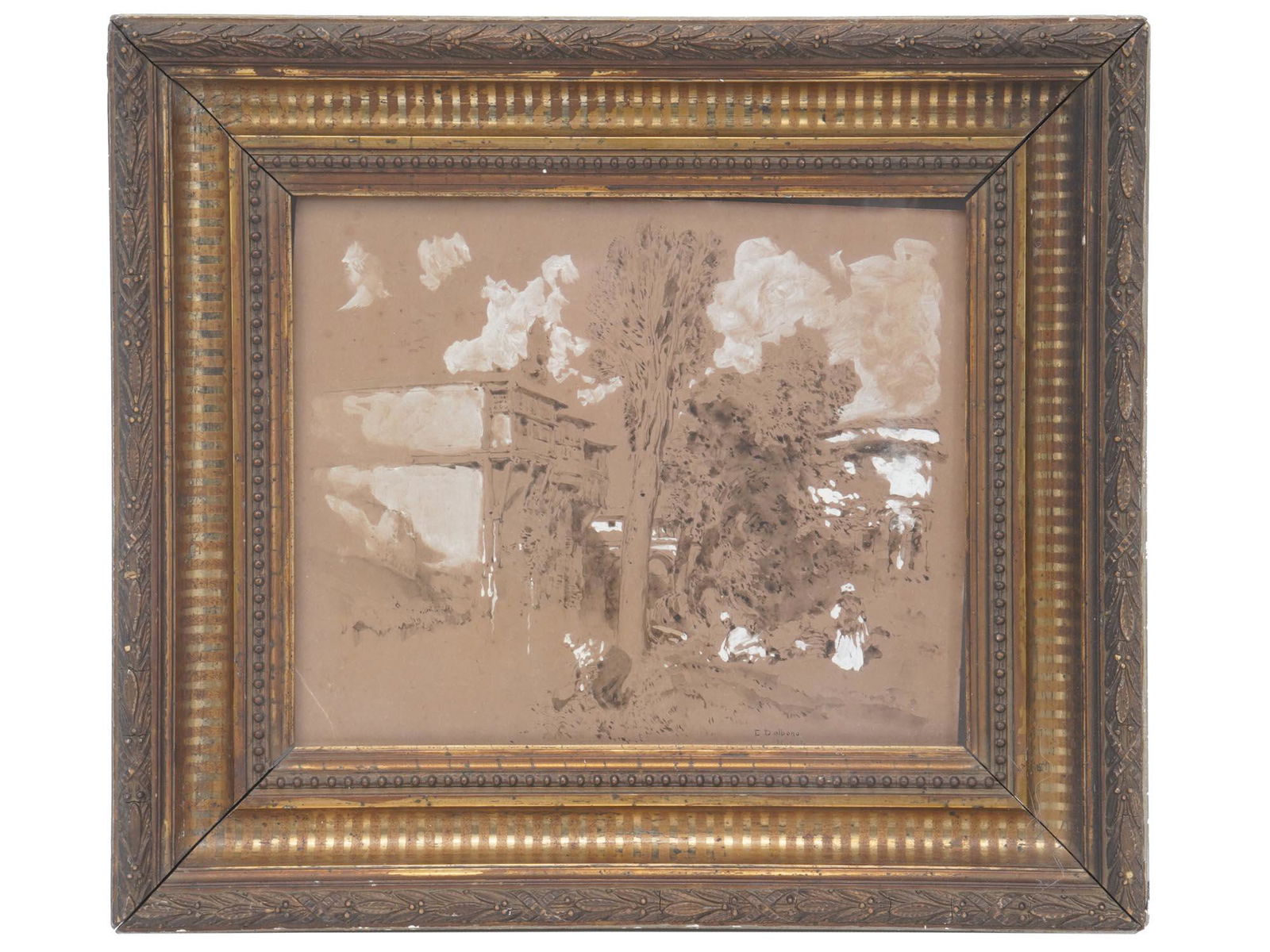 LANDSCAPE WITH PEASANTS PAINTING EDUARDO DALBONO (1 of 5)