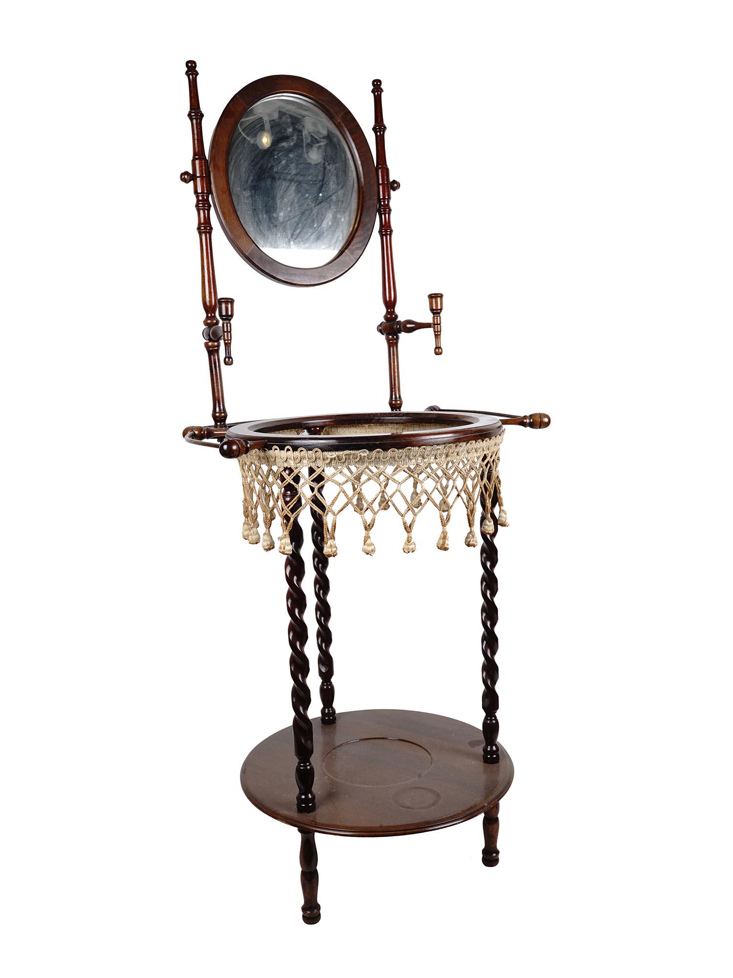 ANTIQUE VICTORIAN MAHOGANY WASH STAND WITH MIRROR (1 of 8)