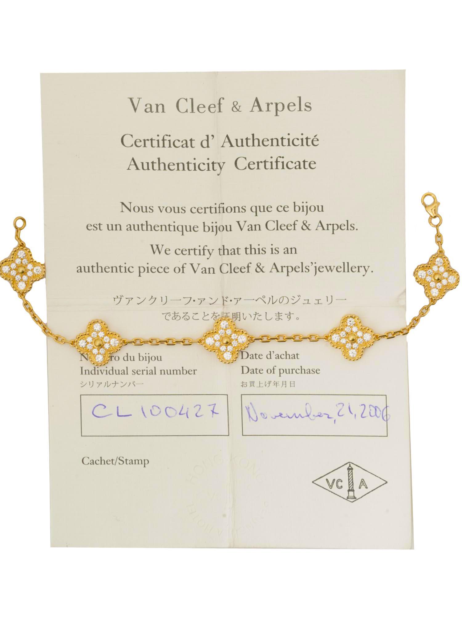 VAN CLEEF AND ARPELS ALHAMBRA 18K GOLD BRACELET (1 of 5)