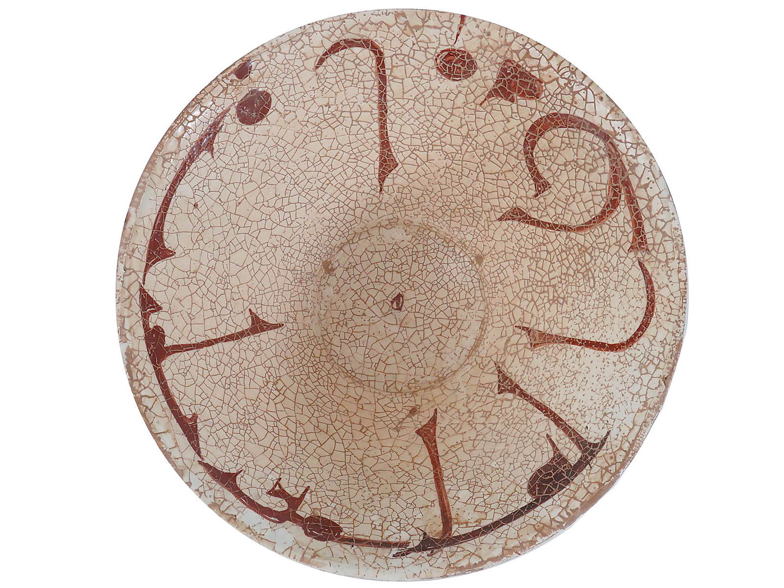 ANTIQUE PERSIAN CERAMIC BOWL W KUFIC INSCRIPTION (1 of 3)