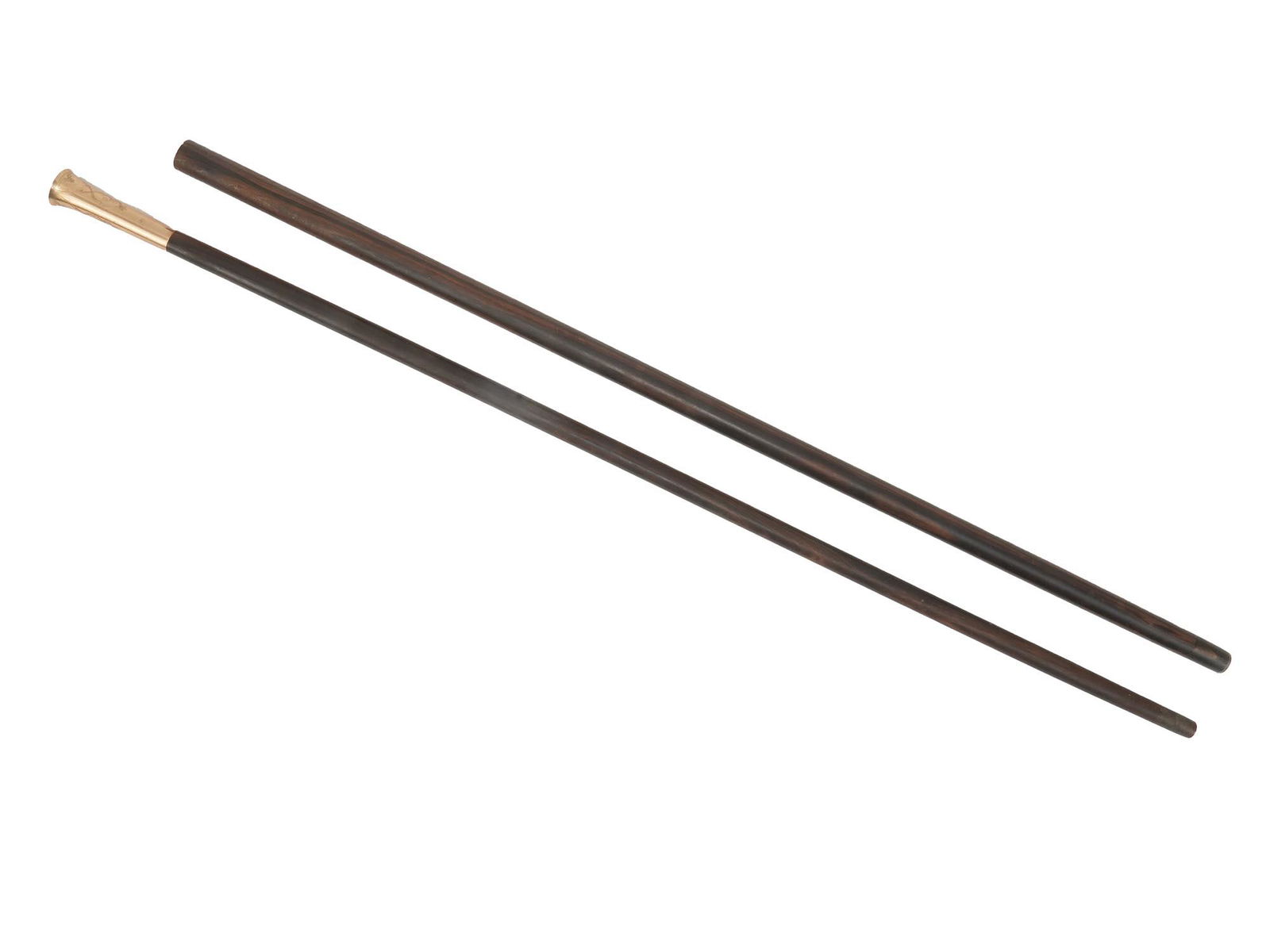 TWO ANTIQUE AND VINTAGE CARVED WOOD CANE STICKS (1 of 6)