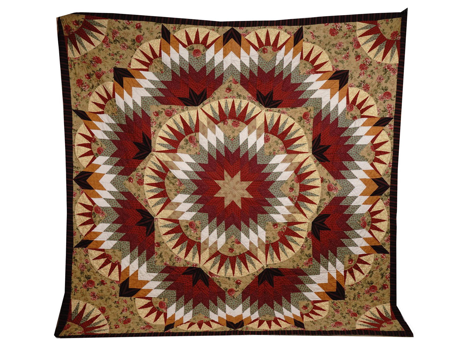 VINTAGE 20TH C HAND CRAFTED CRAZY PATCHWORK QUILT (1 of 7)