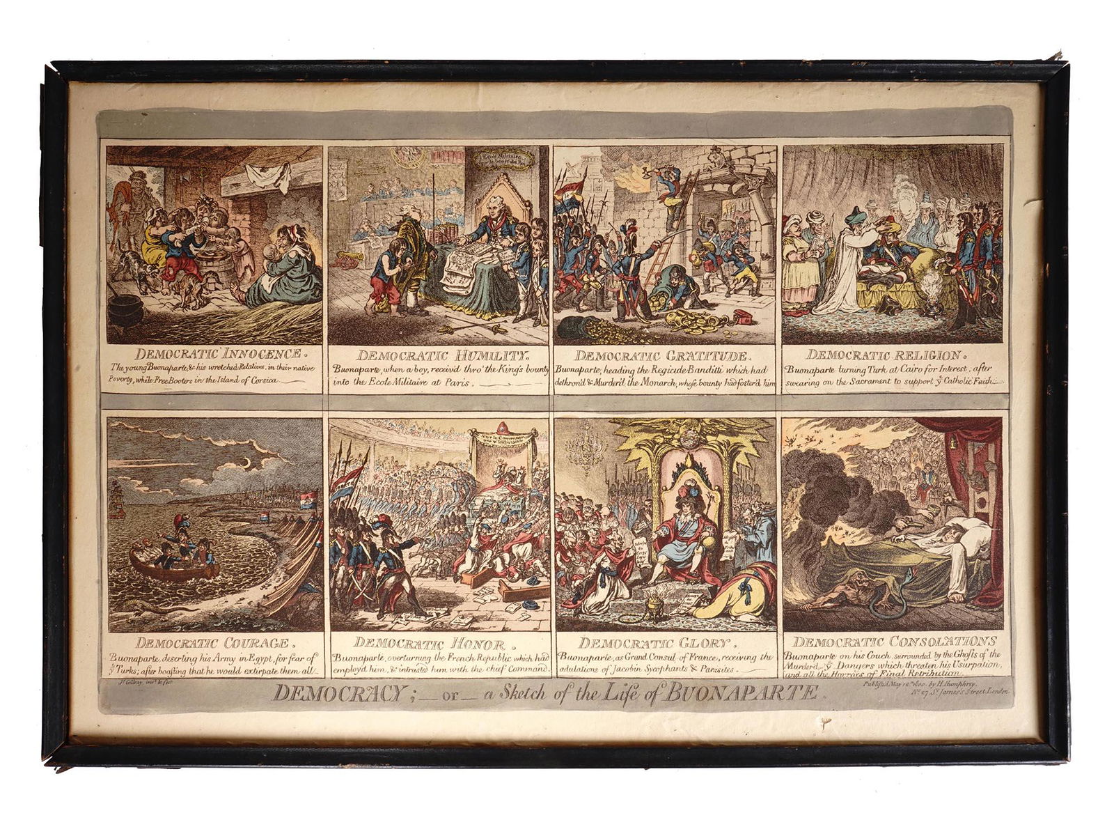 ANTIQUE 1800 SATIRICAL PRINT NAPOLEON BY GILLRAY (1 of 12)