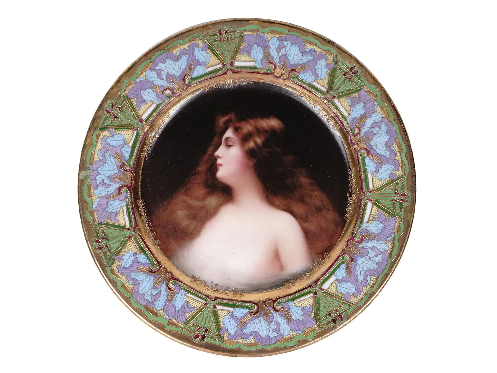 ANTIQUE GILT ROYAL VIENNA FEMALE PORTRAIT PLATE (1 of 9)