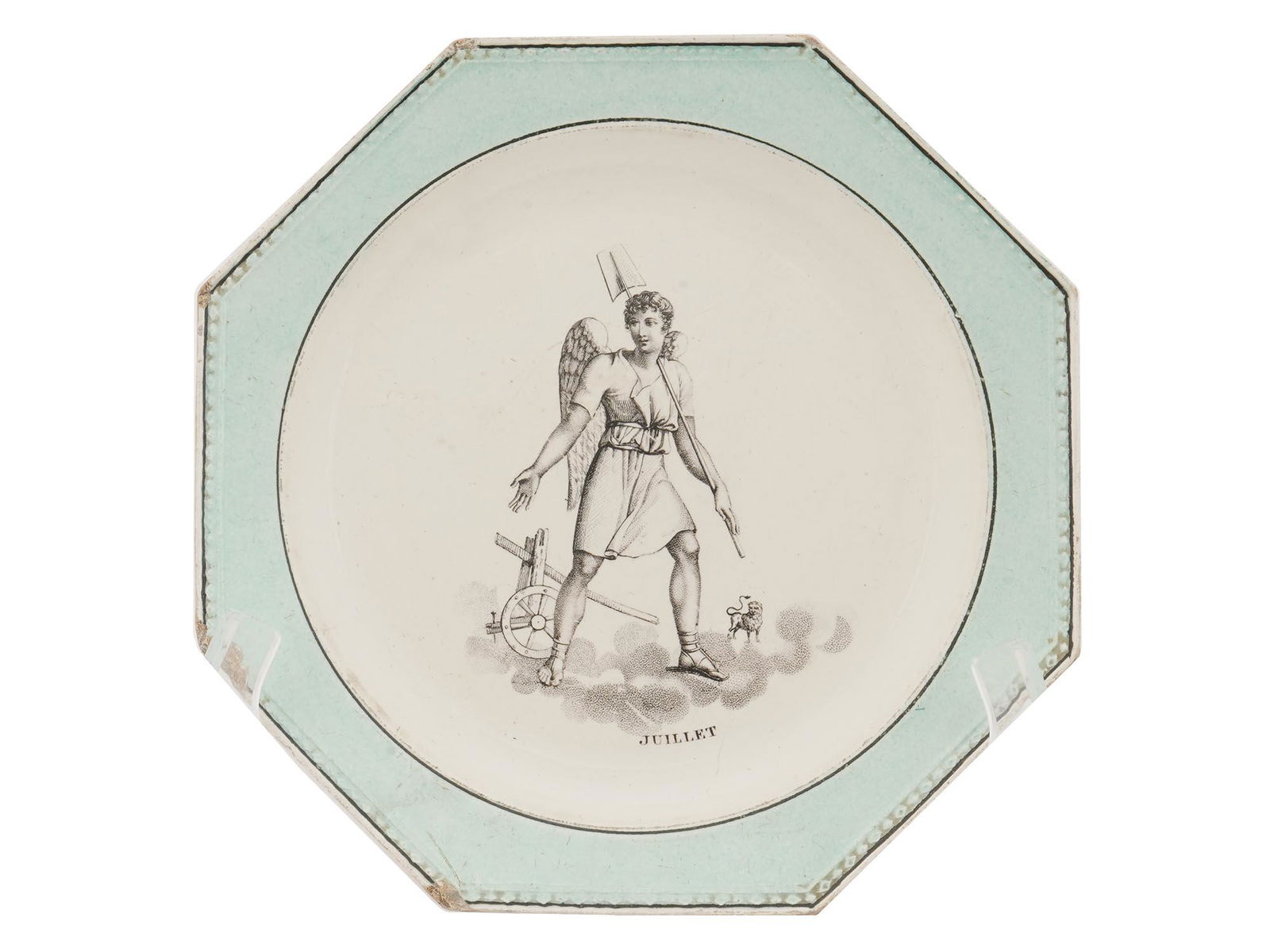 ANTIQUE EARLY XIX C CREIL ZODIAC MONTHS PLATE (1 of 5)