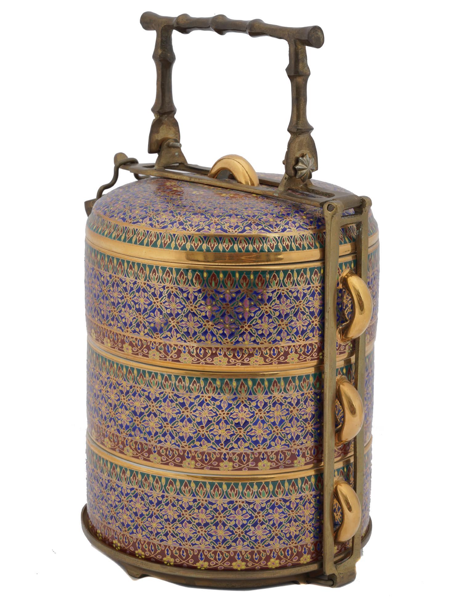 ANTIQUE THAI BENJARONG PORCELAIN LUNCH BOX (1 of 7)