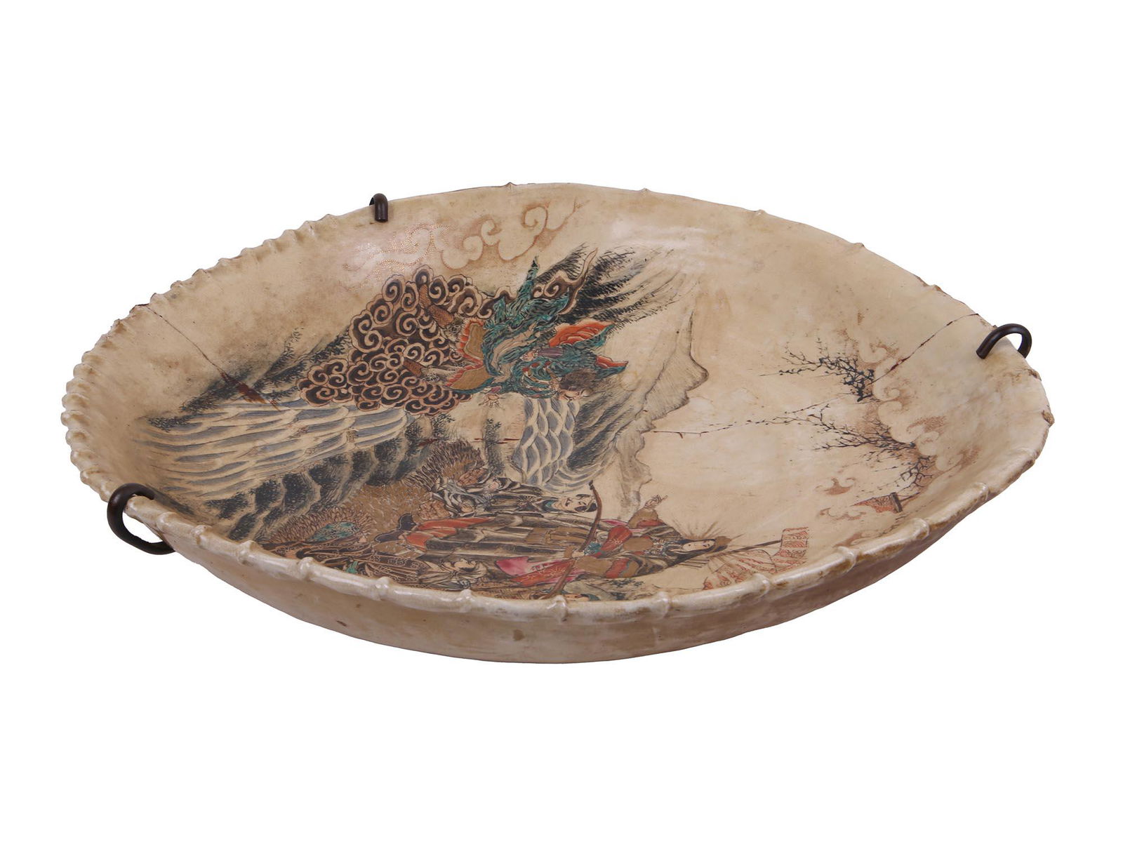 LARGE ANTIQUE JAPANESE PAINTED PORCELAIN PLATE (1 of 9)