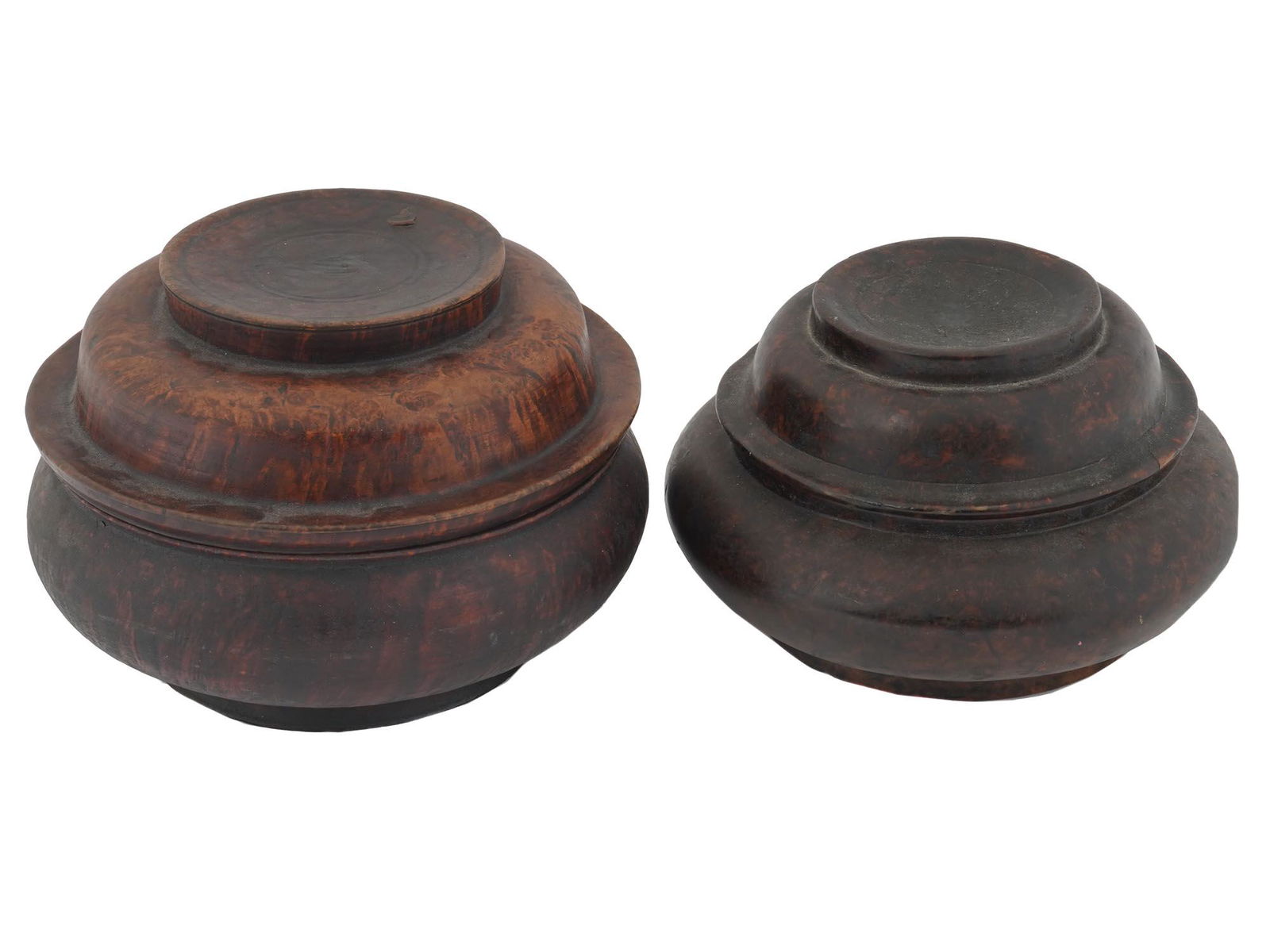 ANTIQUE NEPALESE LACQUERED WOOD SPICE CONTAINERS (1 of 10)