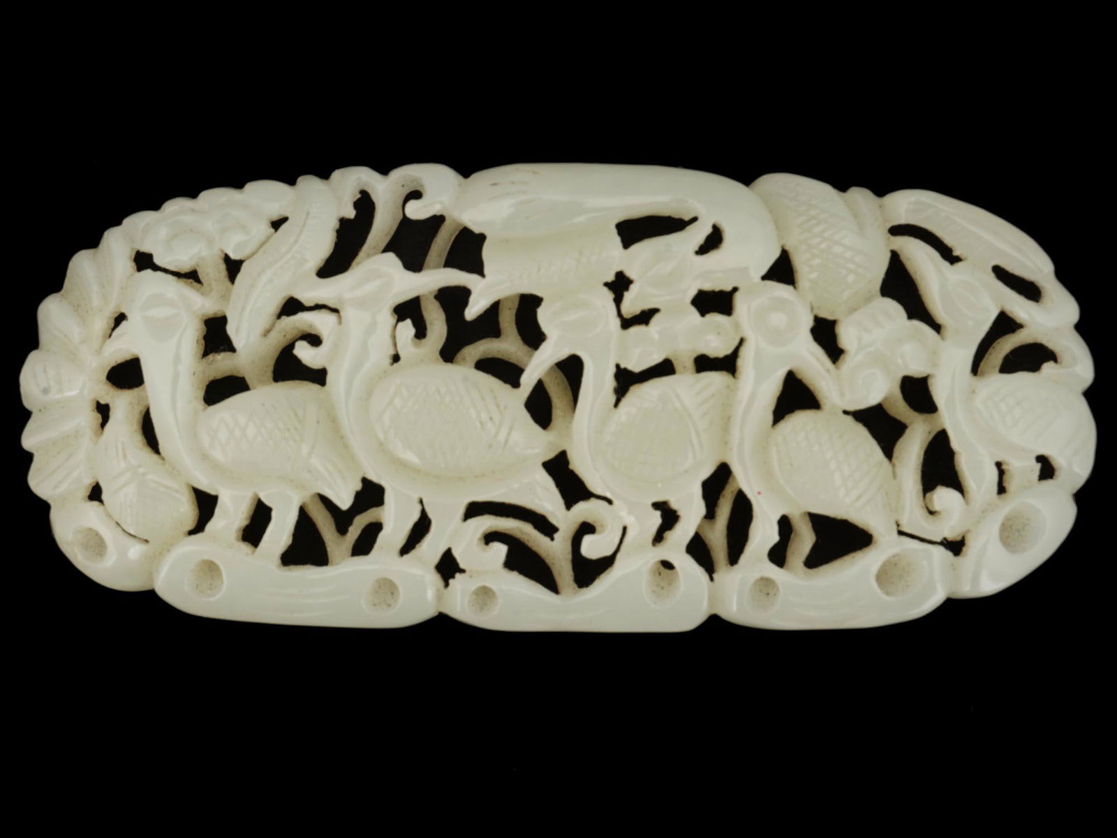 CHINESE HETIAN WHITE JADE CARVED PENDANT (1 of 4)