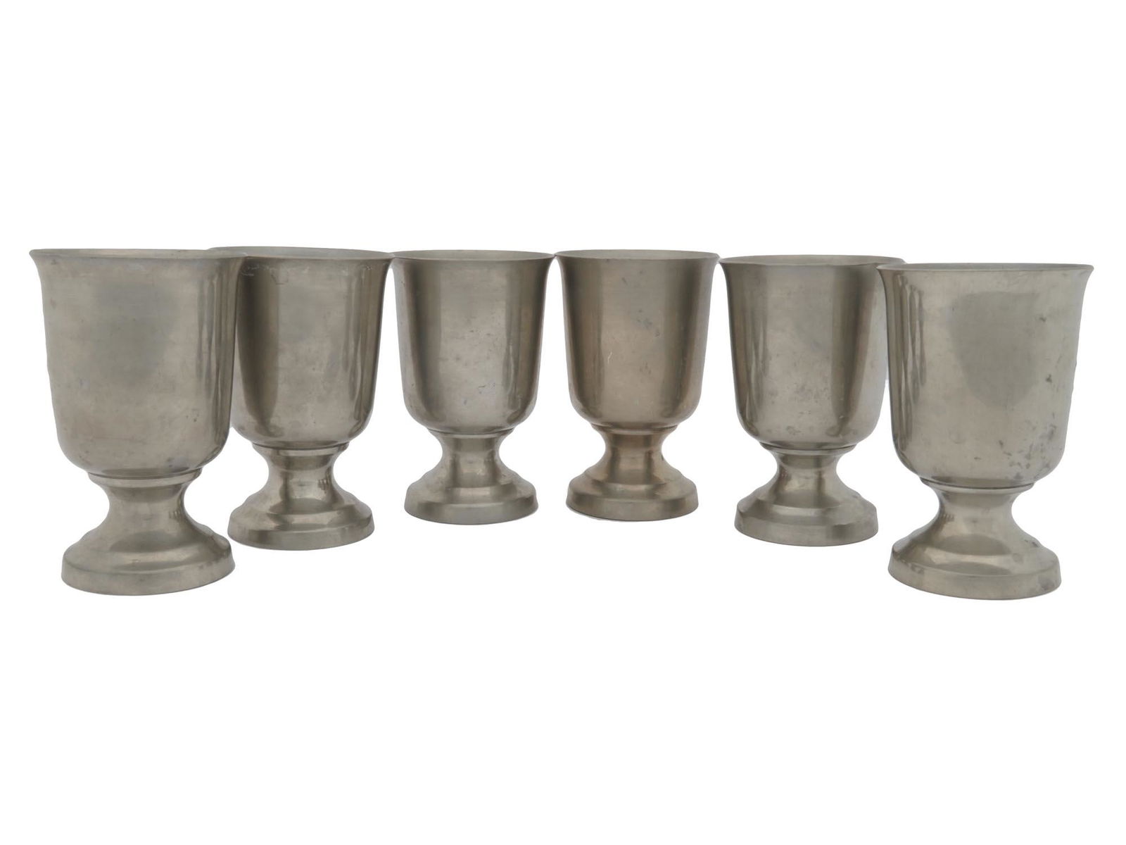 COLLECTION OF SIX VINTAGE WOODBURY PEWTER GOBLETS (1 of 5)