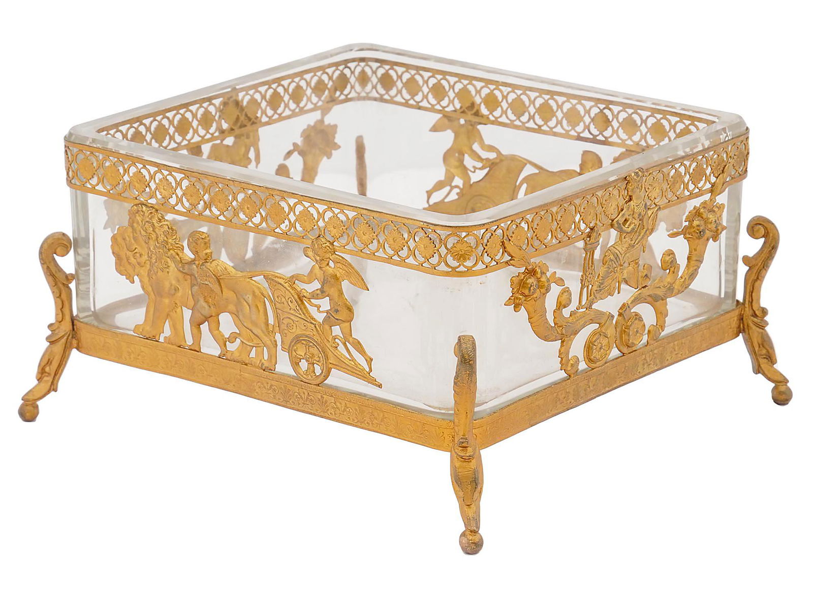 ANTIQUE FRENCH ORMOLU AND CLEAR GLASS CENTERPIECE (1 of 7)