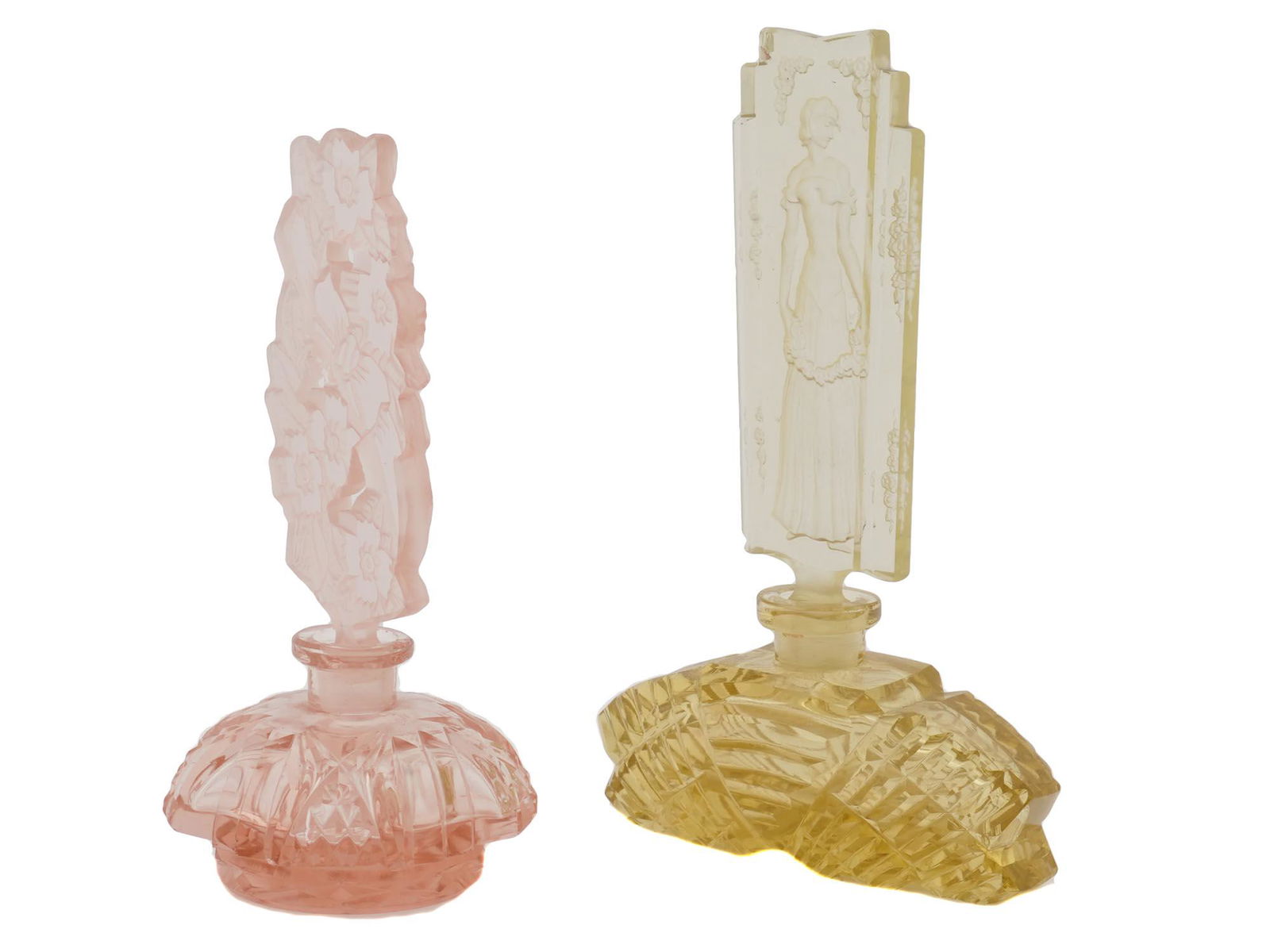 ART NOUVEAU BOHEMIAN CUT GLASS PERFUME BOTTLES (1 of 4)