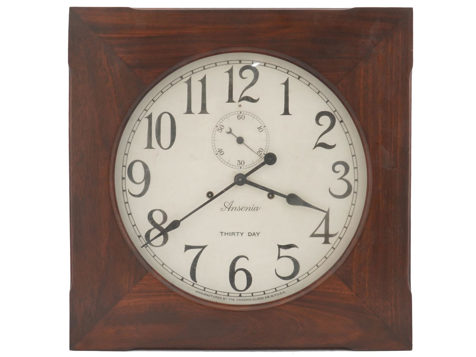 ANTIQUE ANSONIA FULTON THIRTY DAY WOOD WALL CLOCK (1 of 6)