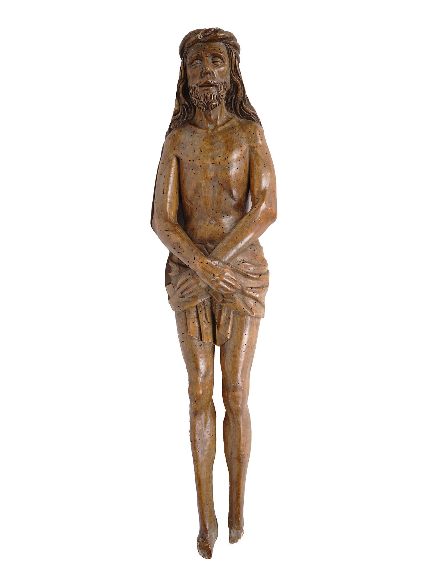 15TH CENTURY HAND CARVED LIME WOOD JESUS FIGURE (1 of 9)