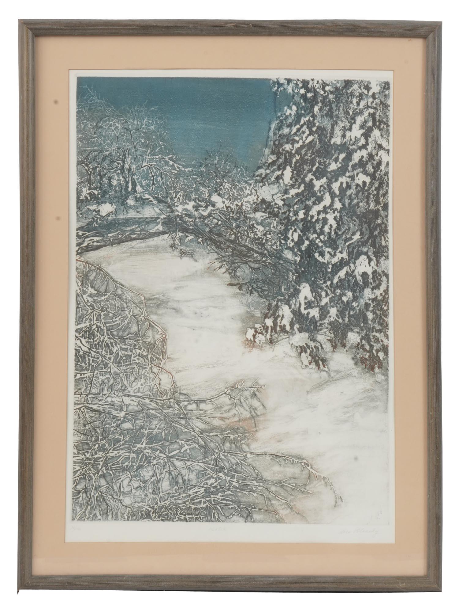 WINTER LANDSCAPE COLOR PRINT SIGNED LOIS POLANSKY (1 of 6)