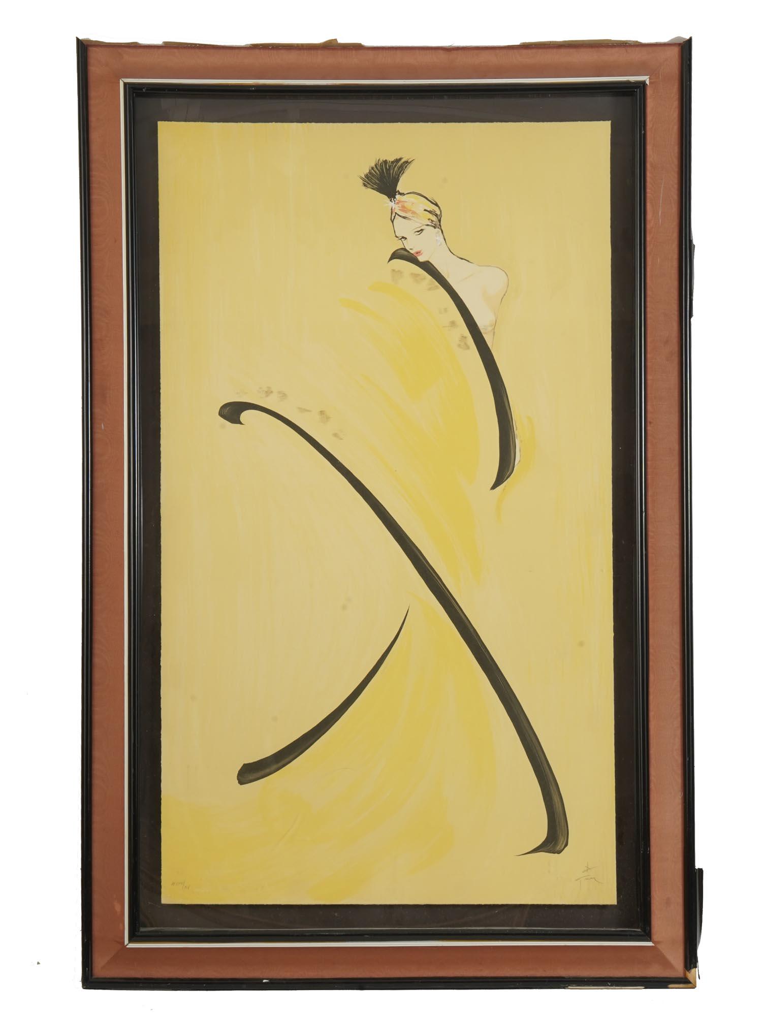 ART DECO LITHOGRAPH FEMALE PORTRAIT SIGNED GRUAU (1 of 9)