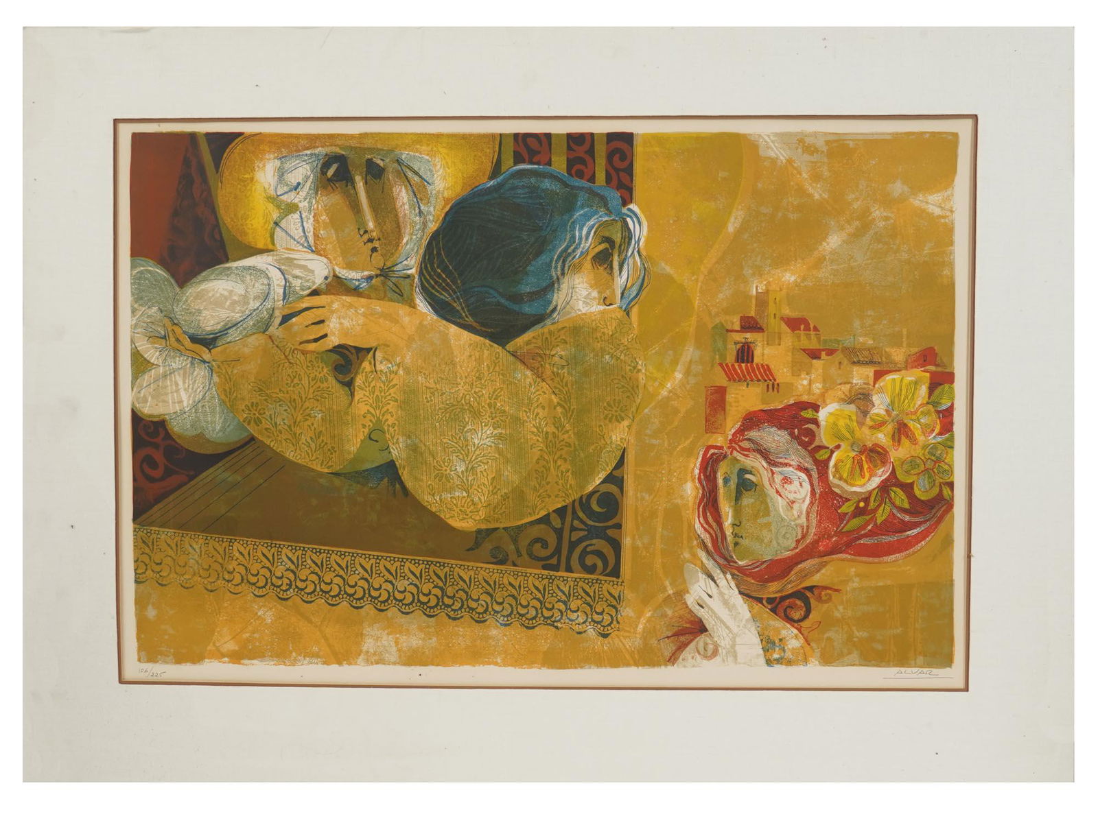 SPANISH COLOR LITHOGRAPH PRINT BY ALVAR SUNOL (1 of 7)