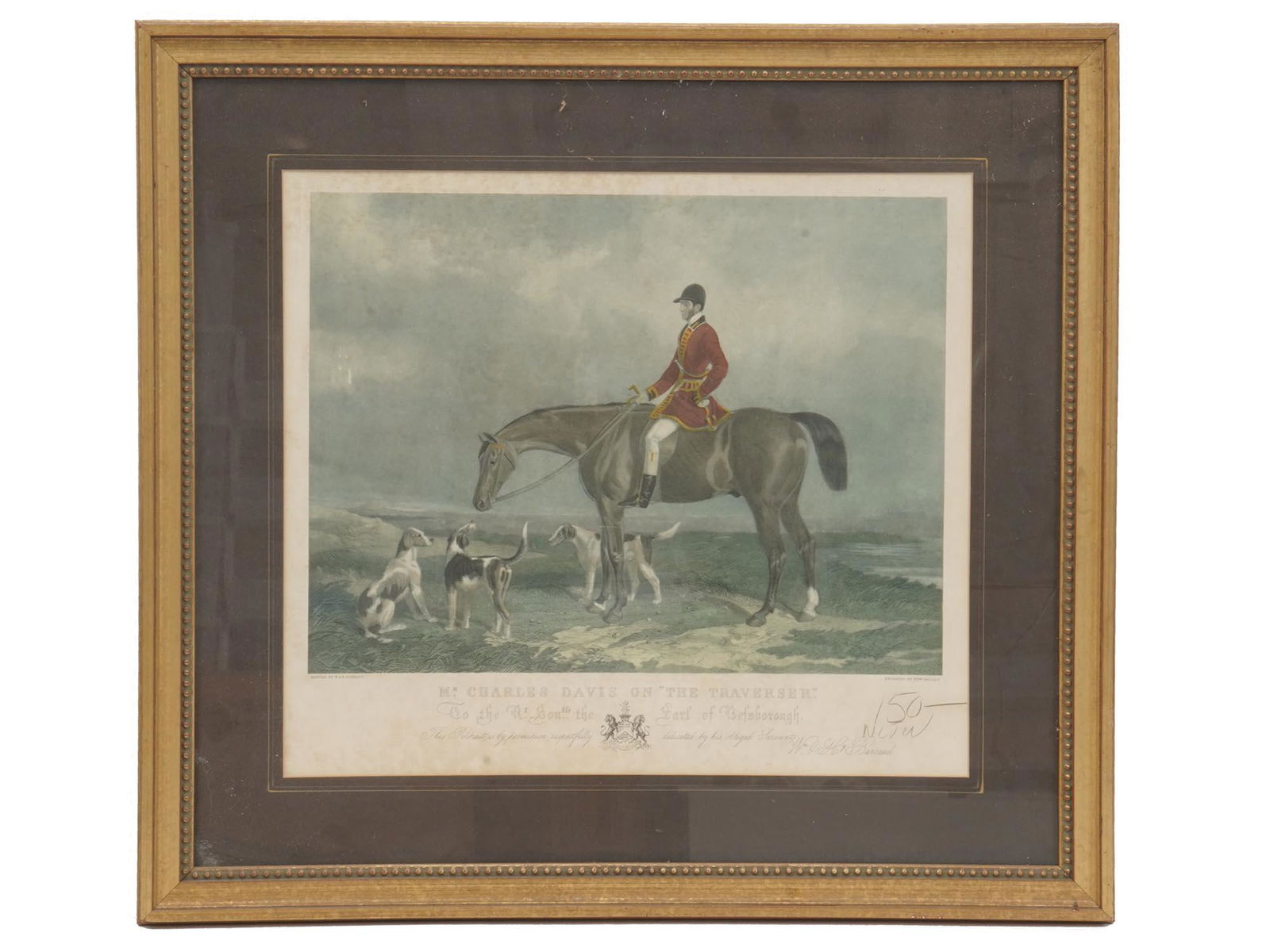 ANTIQUE HUNT ENGRAVING HENRY AND WILLIAM BARRAUD (1 of 8)