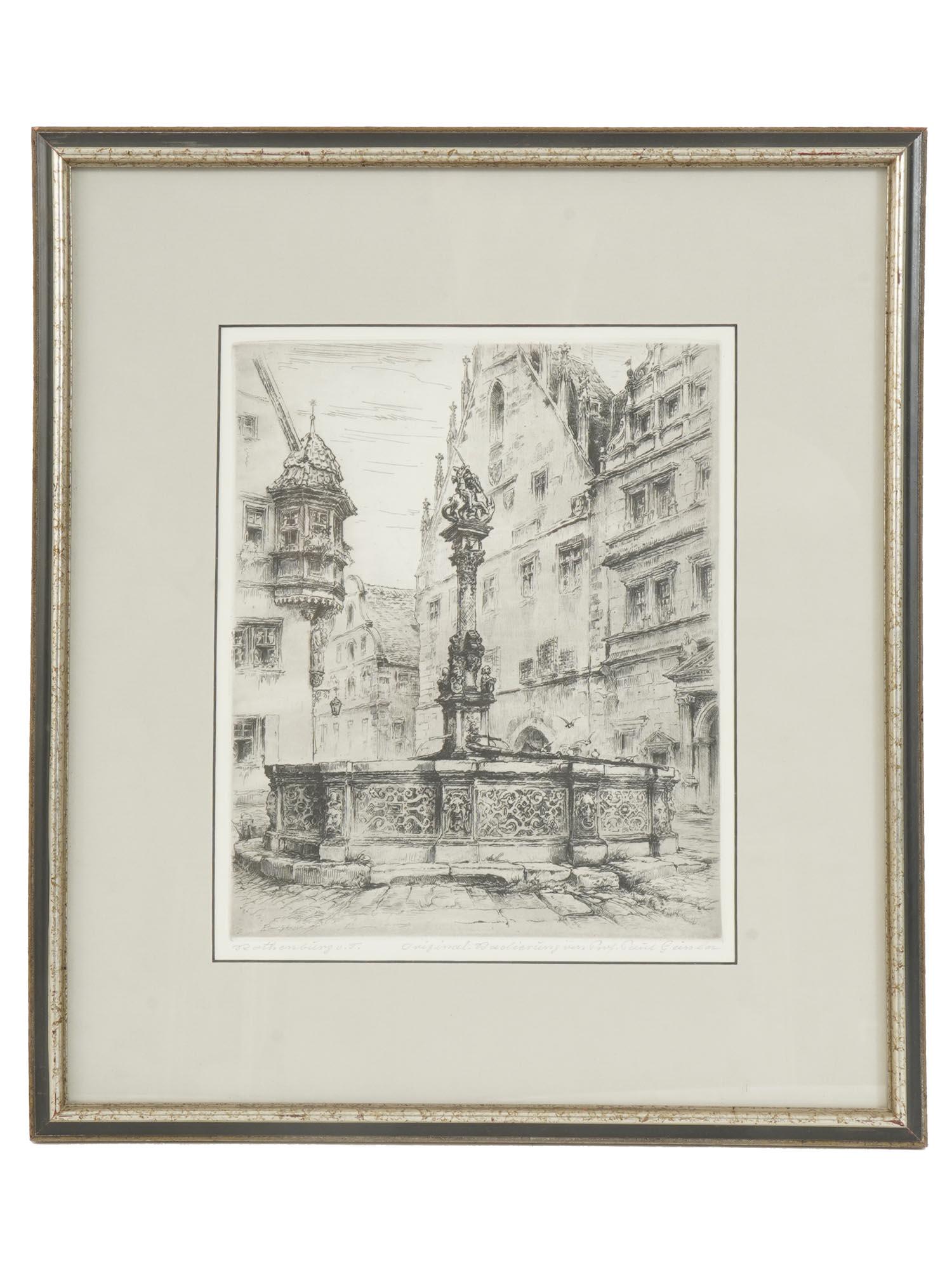 ORIGINAL GERMAN TOWN ETCHING BY HEINER KRASSER (1 of 6)