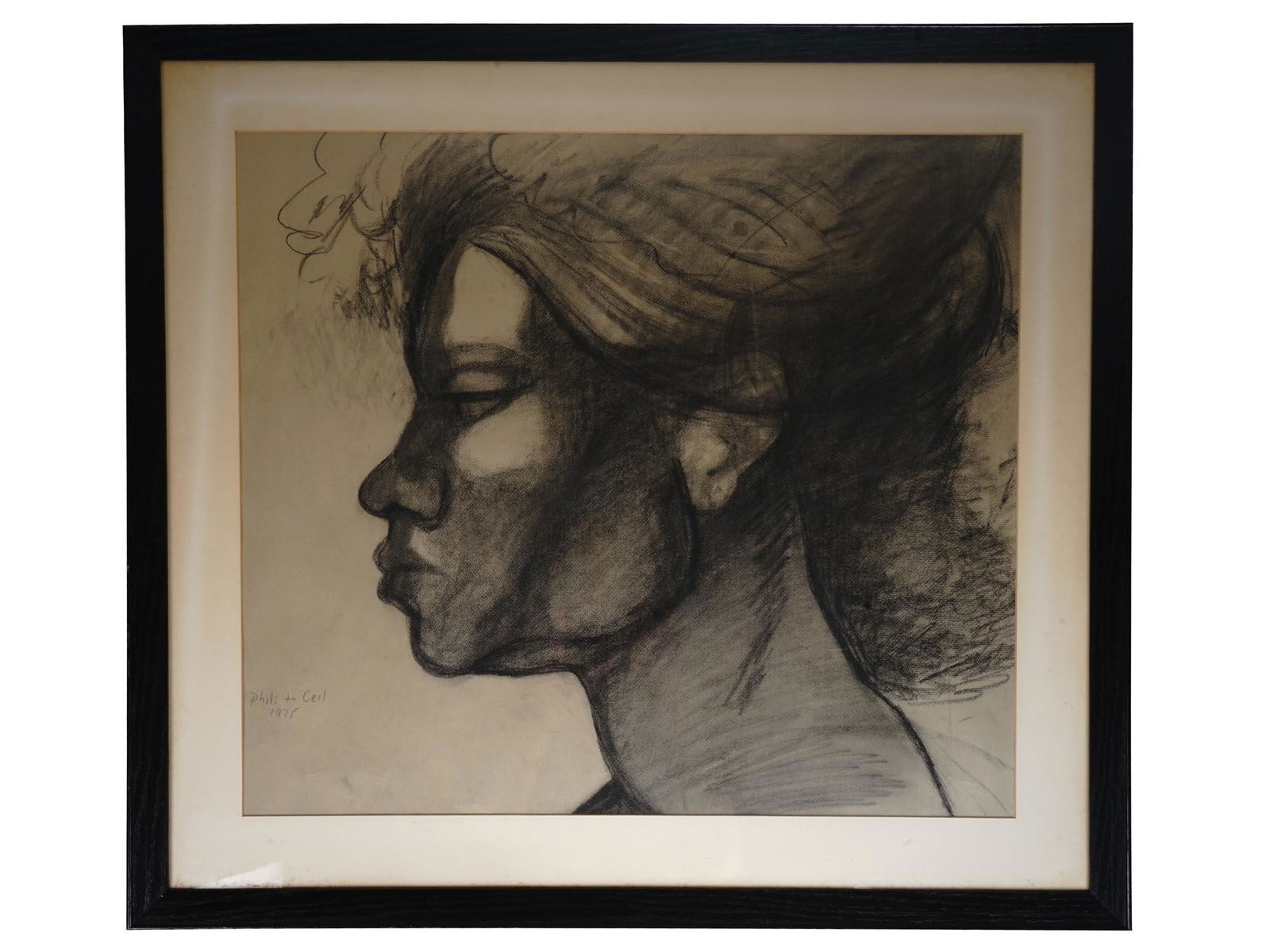 FEMALE PORTRAIT DRAWING ATTR TO PHILIP MARTIN (1 of 4)