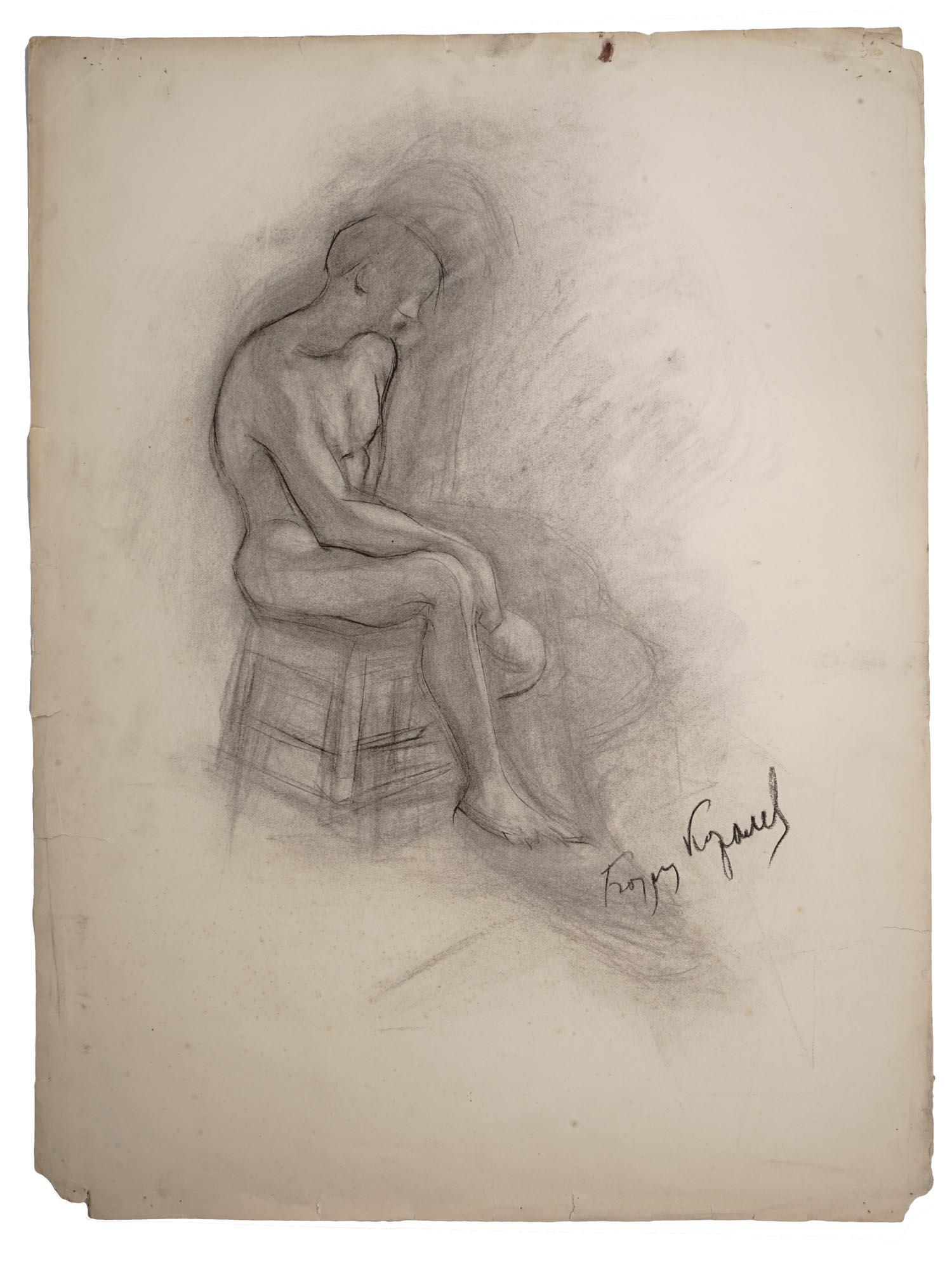 RUSSIAN DRAWING STUDY OF MALE FIGURE BORIS KOROLEV (1 of 11)