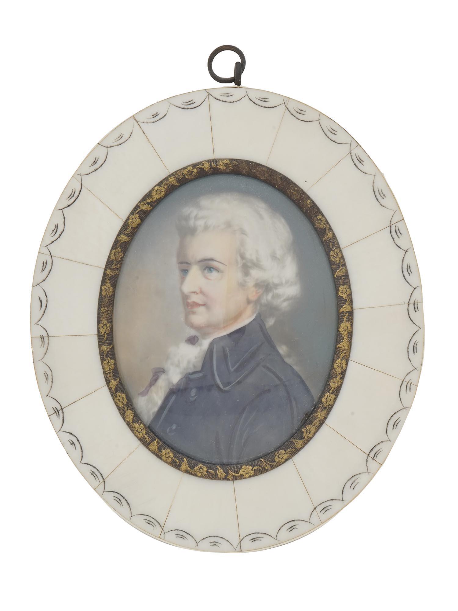 ANTIQUE OVAL MINIATURE PORTRAIT PAINTING MOZART (1 of 4)