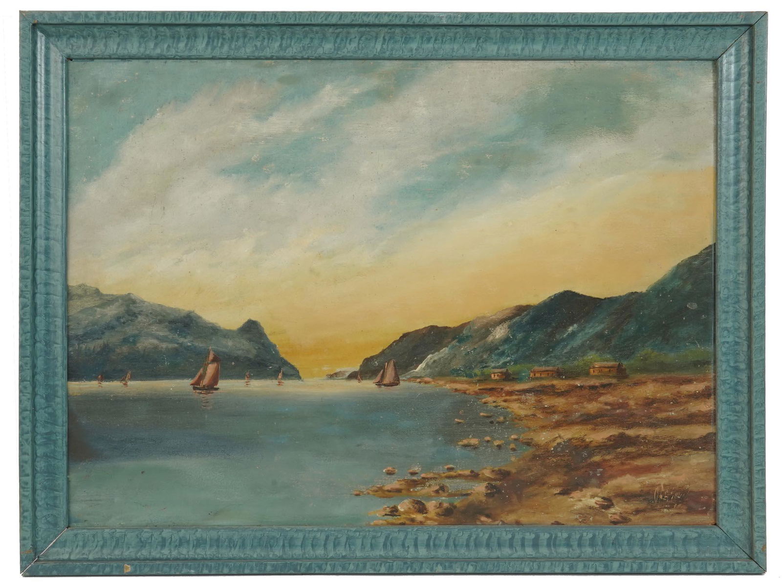 IMPRESSIONIST SEA LANDSCAPE OIL PAINTING SIGNED (1 of 5)