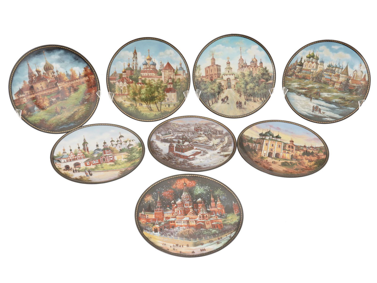 VINTAGE 1991 RUSSIAN FEDOSKINO PORCELAIN PLATES (1 of 10)