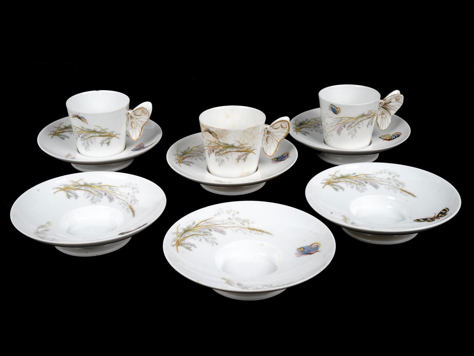 ANTIQUE 19TH C. HAVILAND LIMOGES CUPS AND SAUCERS (1 of 13)