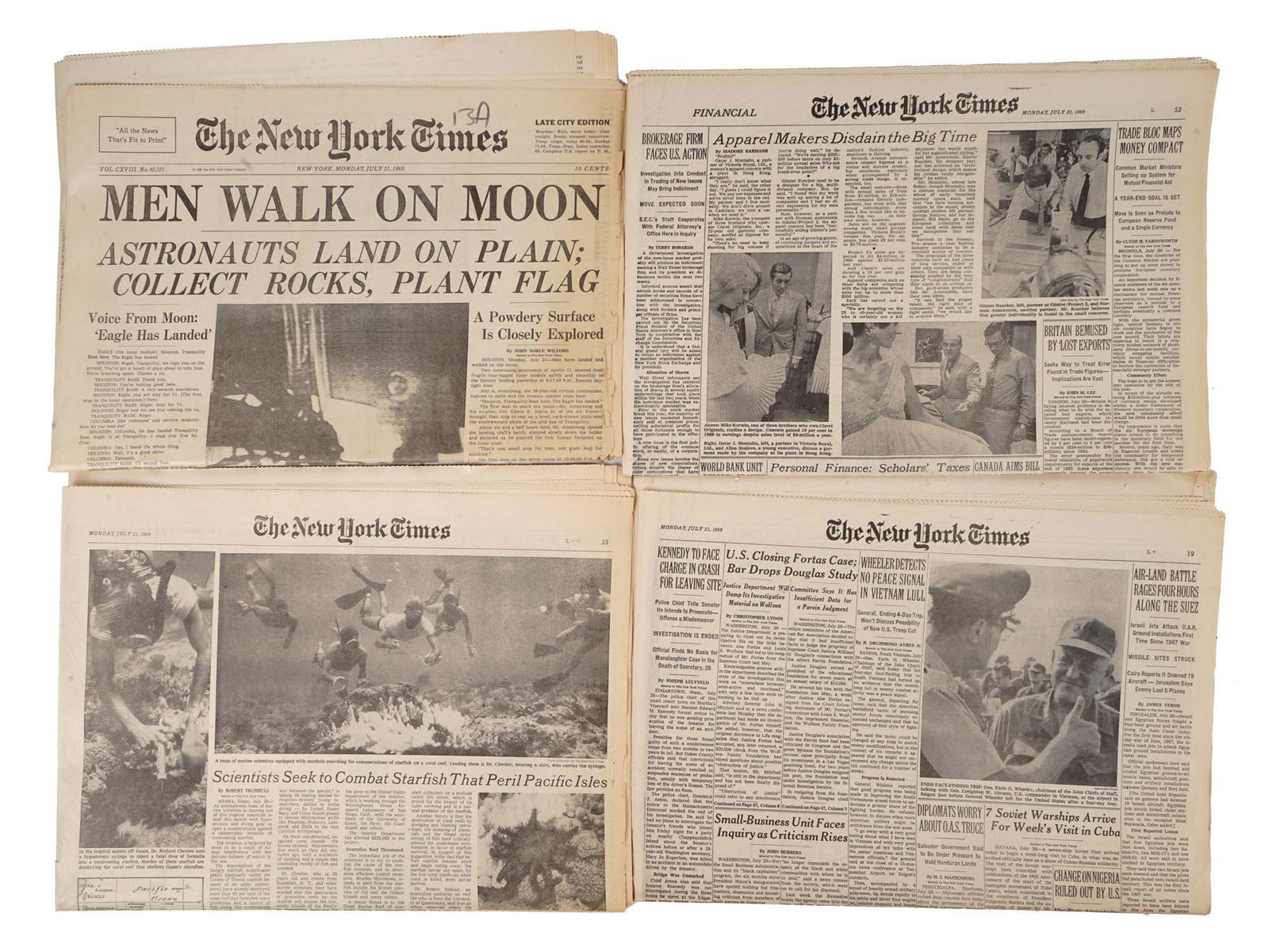 THE NEW YORK TIMES 1969 ISSUE MEN WALK ON MOON (1 of 12)