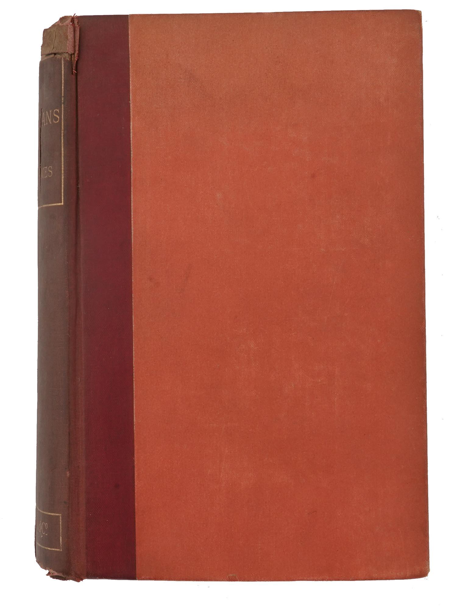 HENRY JAMES, THE BOSTONIANS, FIRST EDITION, 1886: A rare first edition novel The Bostonians by Henry James. Published by Macmillan and Co., London, 1886. Hardcover, original red and salmon colored cloth, gold lettering on the spin. Henry James, 1843 