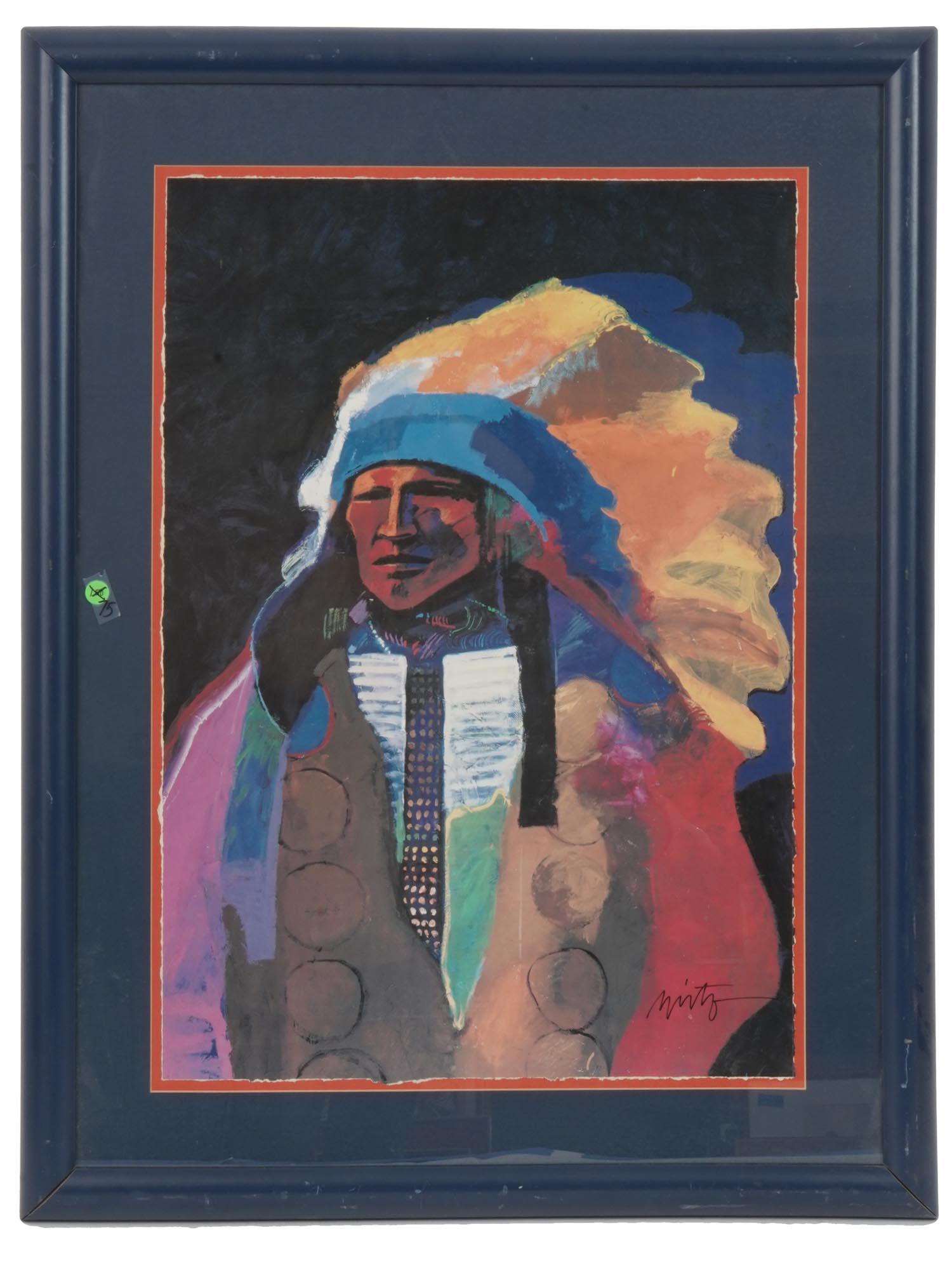 NATIVE AMERICAN PRINT HAND SIGNED BY JOHN NIETO (1 of 5)