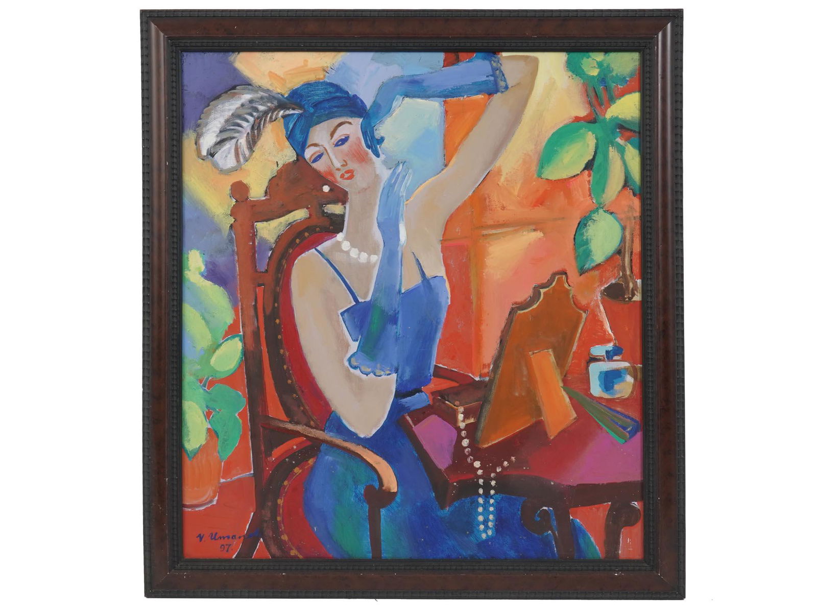 RUSSIAN PORTRAIT OIL PAINTING BY VLADIMIR UMANSKI: Vladimir Beniaminovich Umanski, Russian Soviet, born 1948, oil painting on canvas, Before The Ball, 1997. Signed and dated lower left. Framed. Additionally signed and titled on the back. An original p