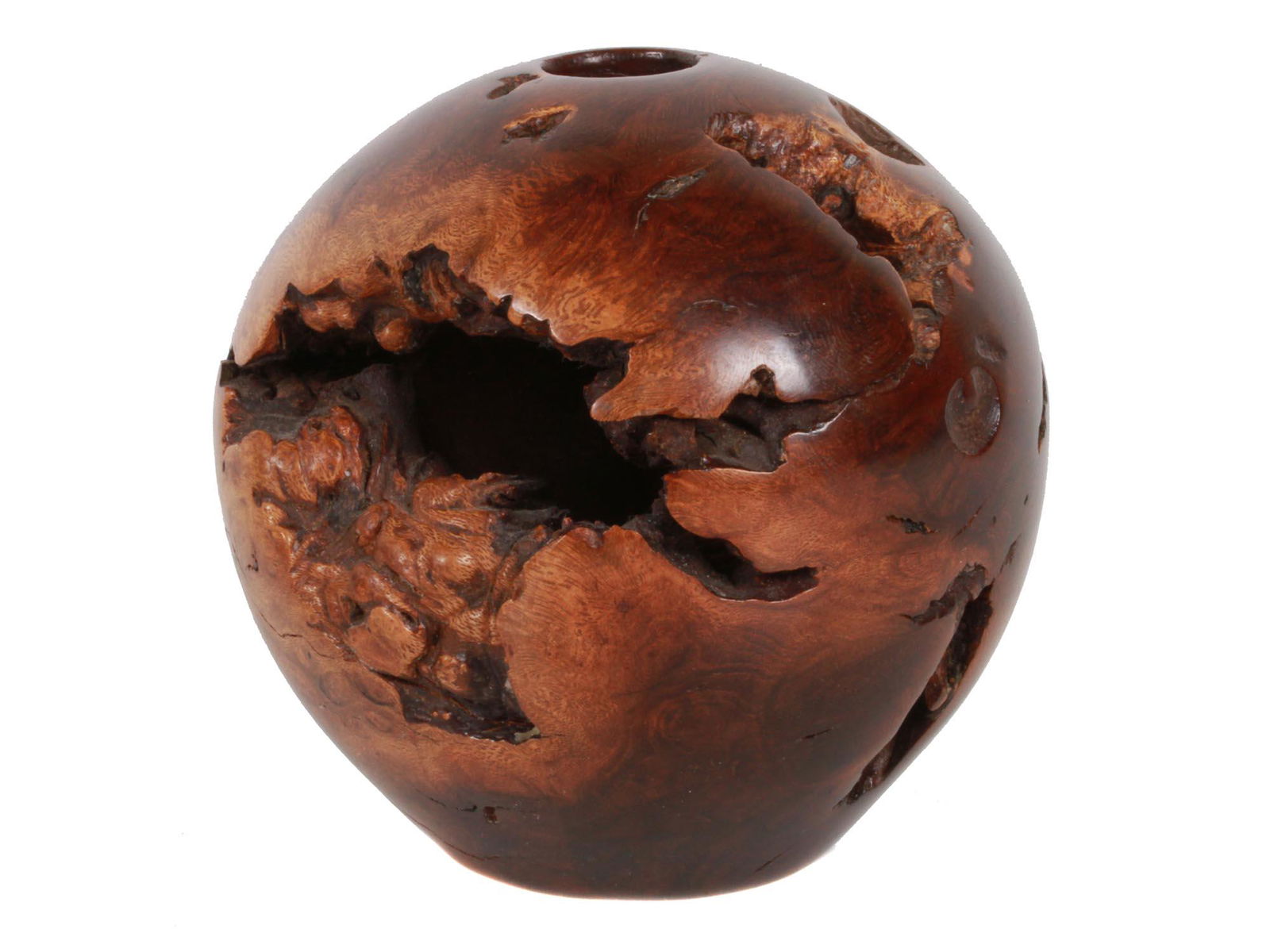 TURNED WALNUT BURL WOOD VASE BY MEL LINDQUIST (1 of 7)