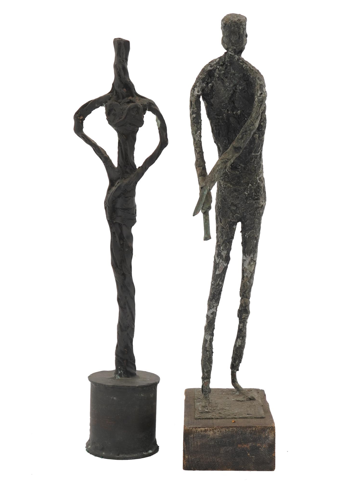 PAIR OF BRONZE HUMAN FIGURINES GIACOMETTI STYLE (1 of 8)