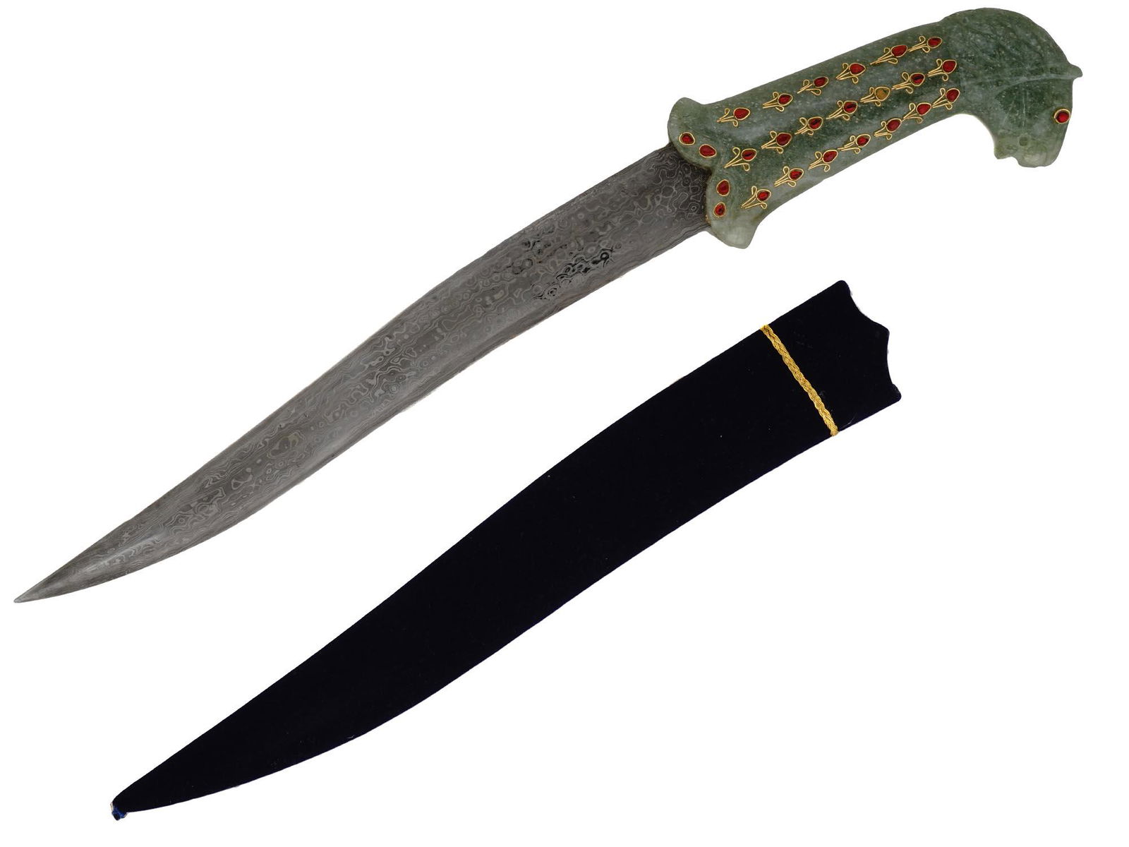 ANTIQUE MUGHAL OTTOMAN EMPIRE JADE LION DAGGER (1 of 12)